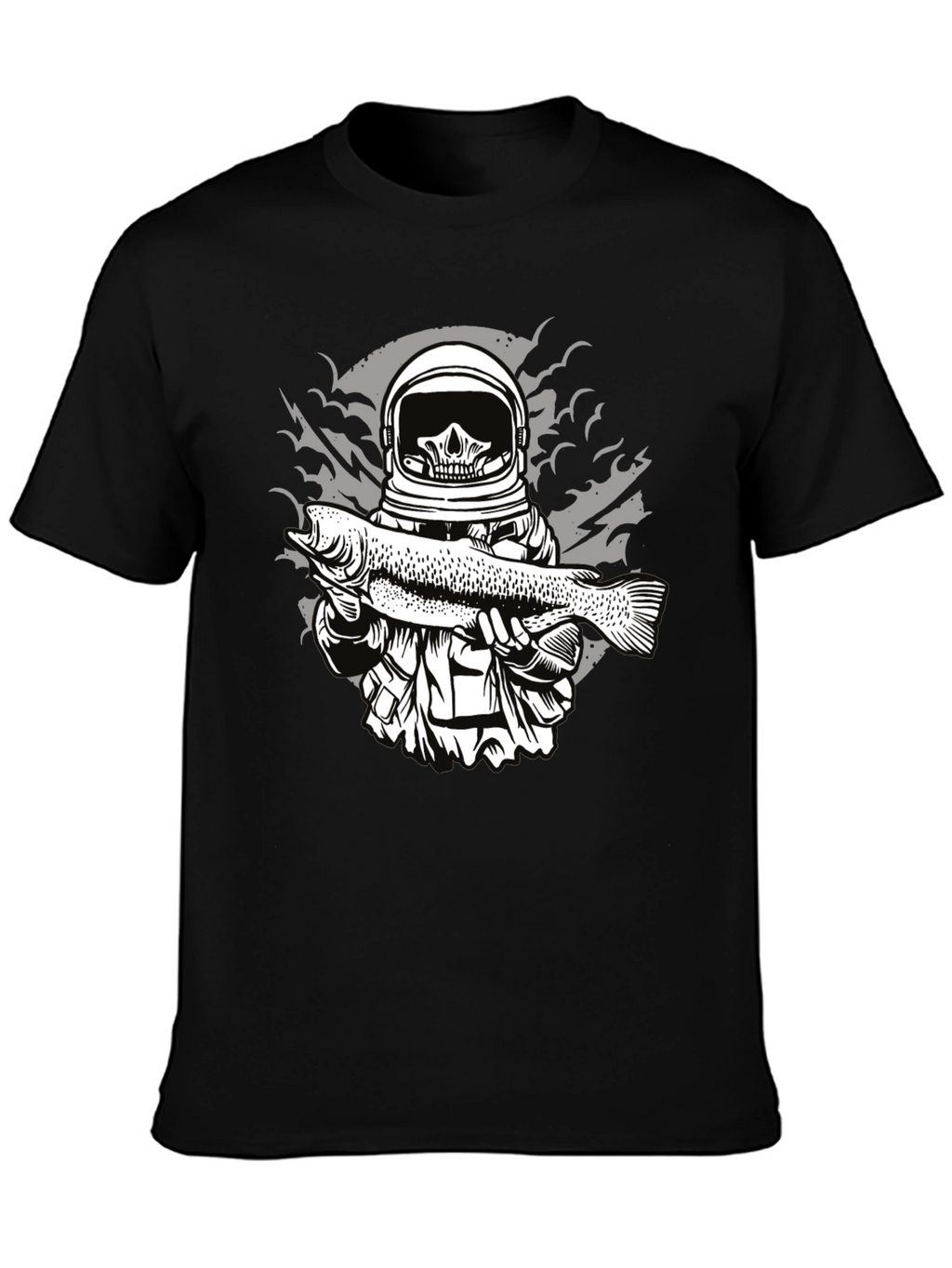Astronaut Skull Fishing T-Shirt