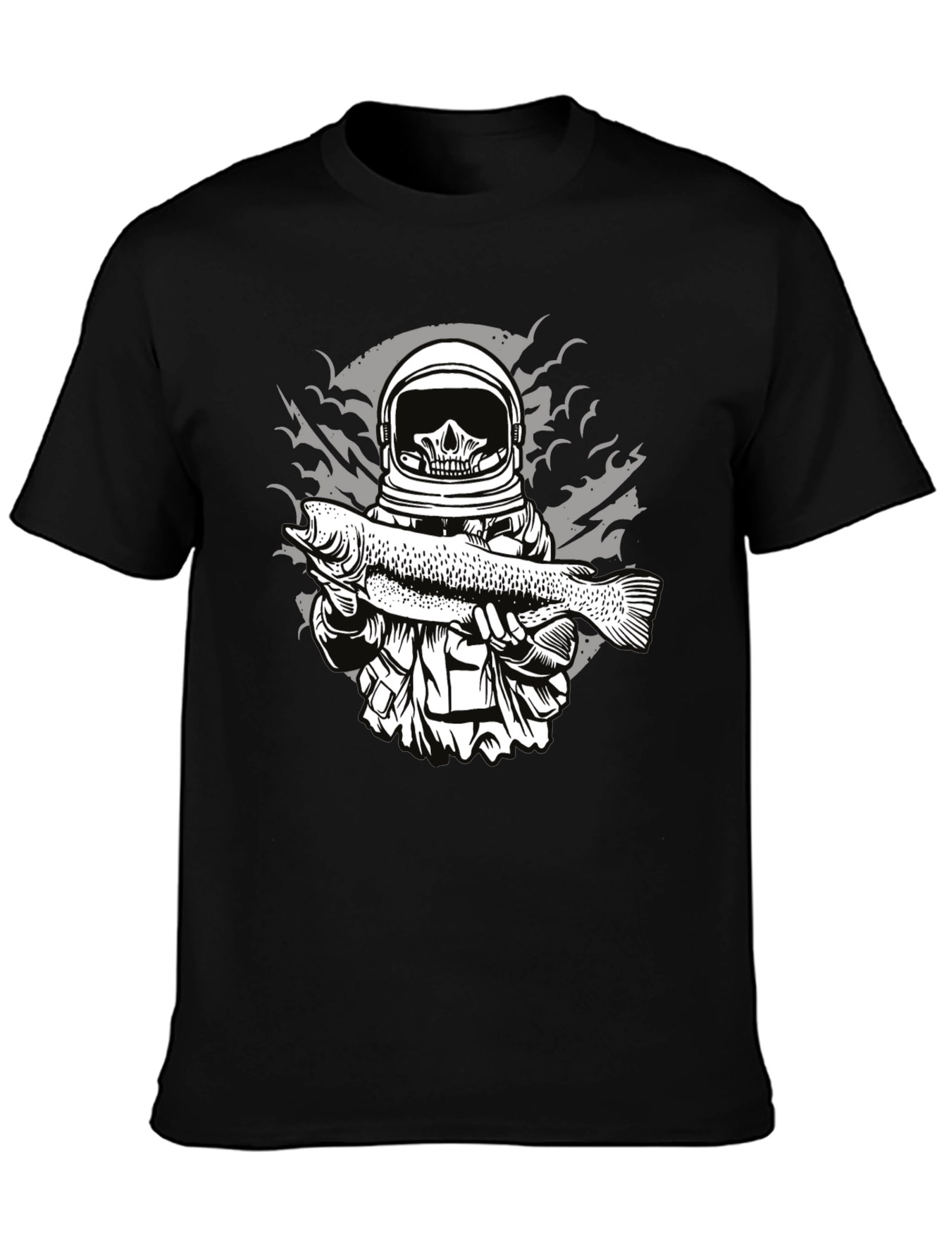 Astronaut Skull Fishing T-Shirt