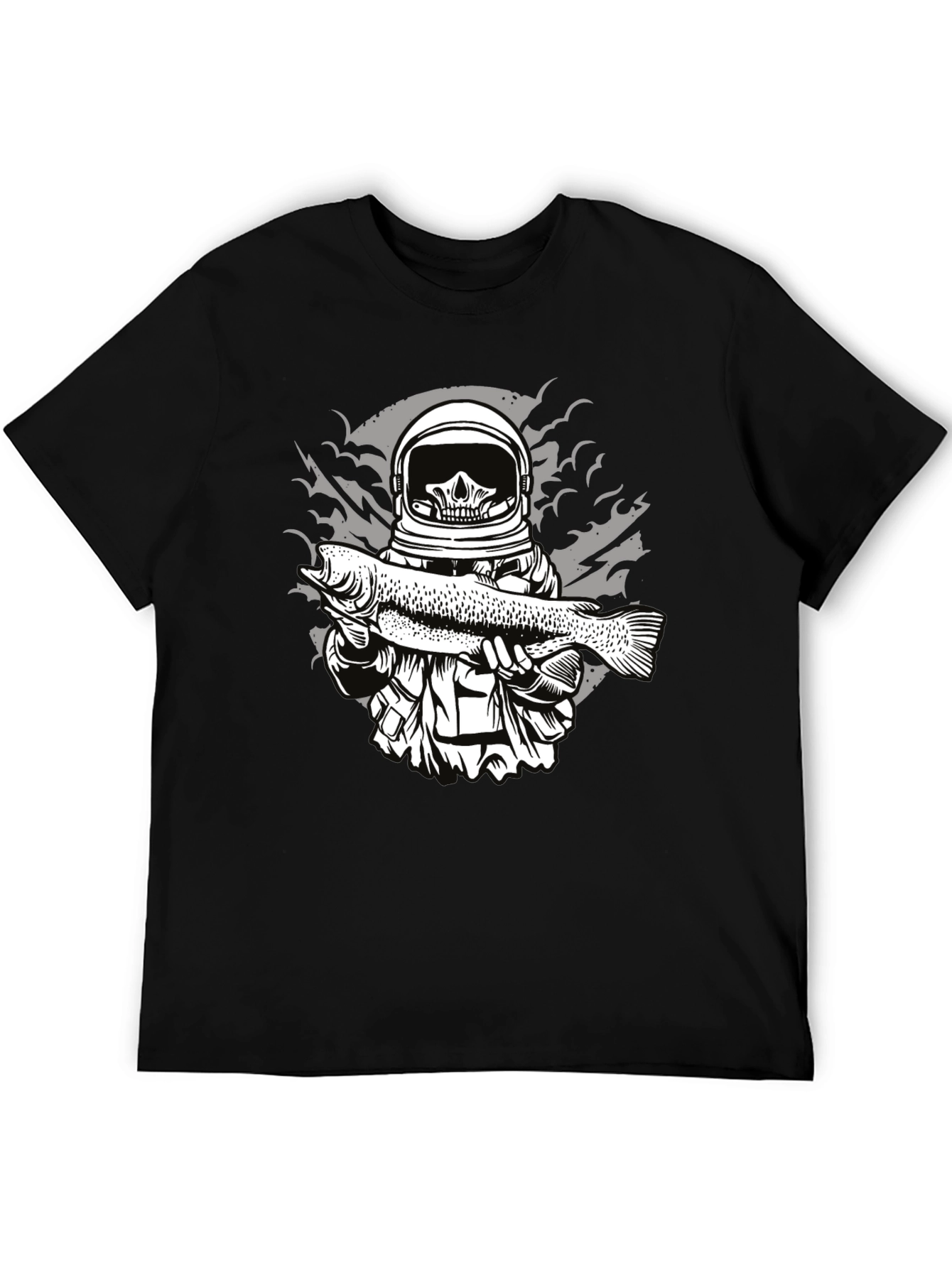 Astronaut Skull Fishing T-Shirt
