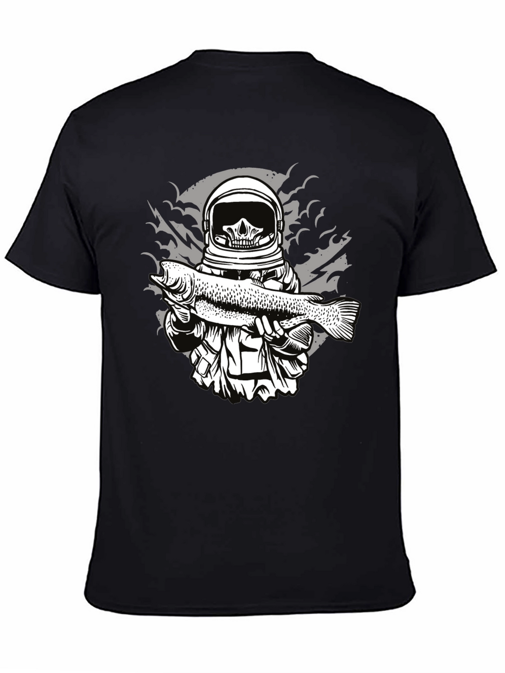 Astronaut Skull Fishing T-Shirt