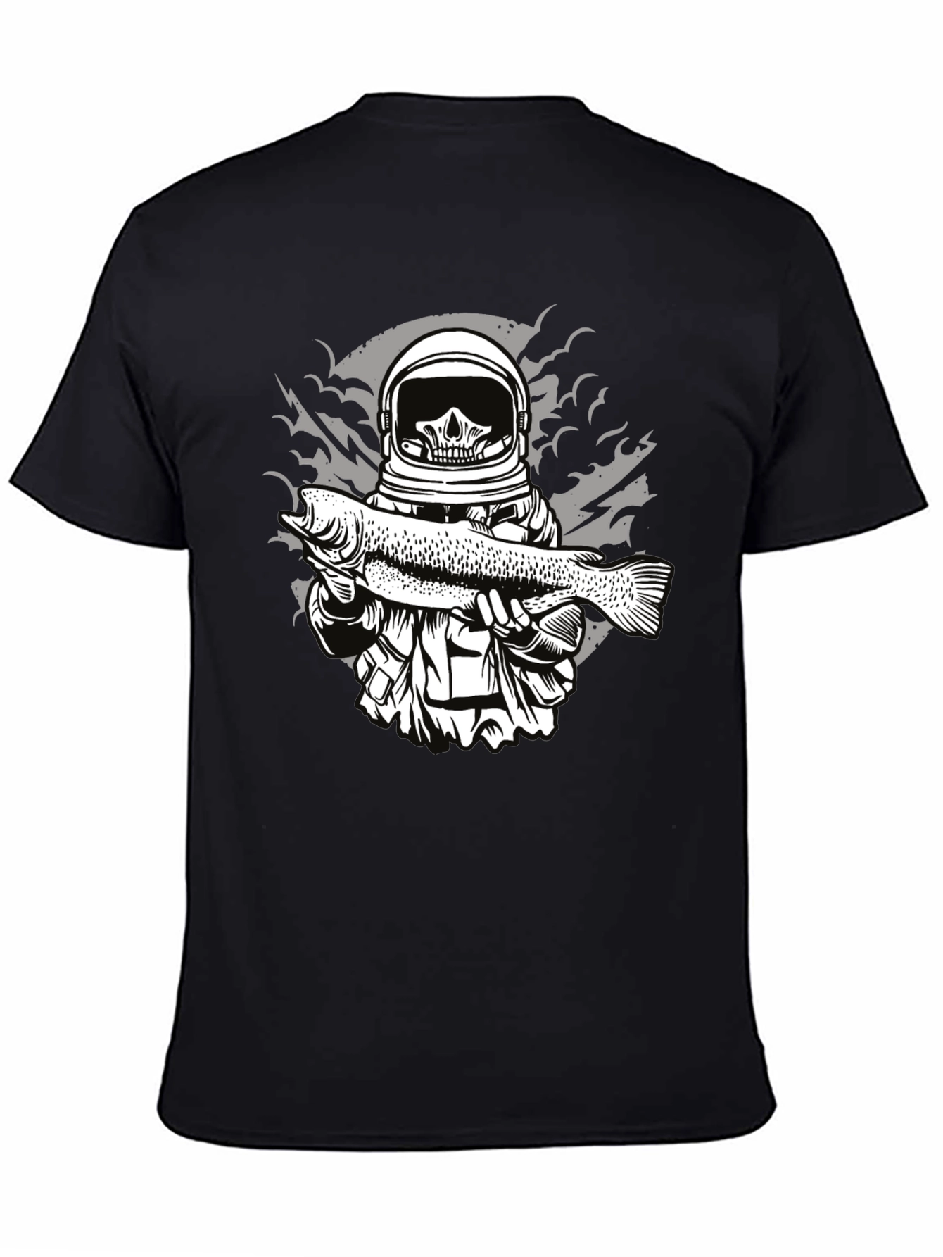 Astronaut Skull Fishing T-Shirt