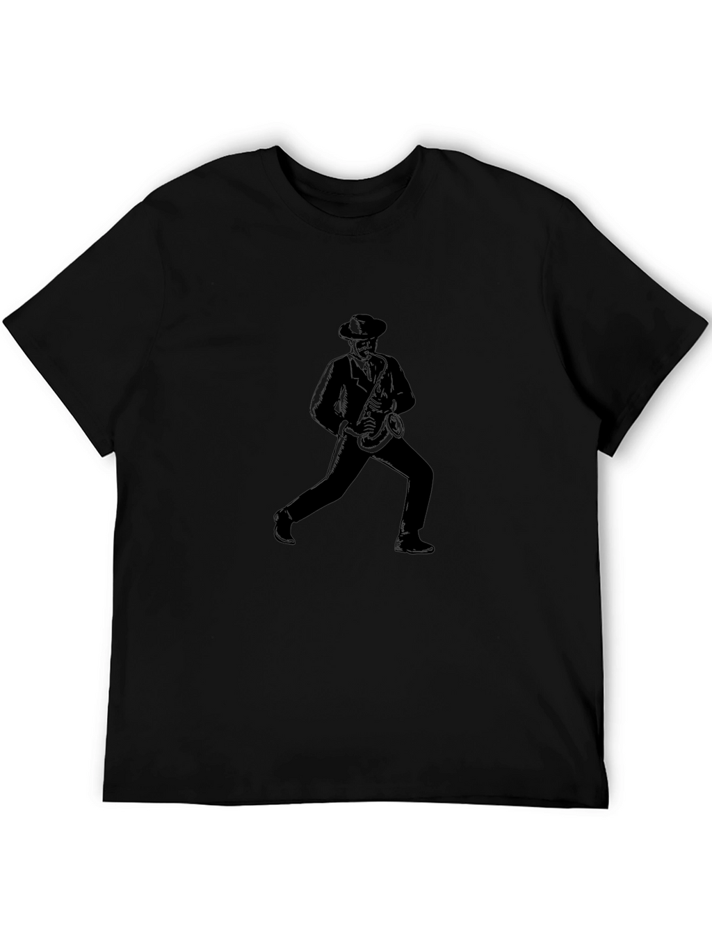 Cool Saxophone Player Graphic Tee - Black