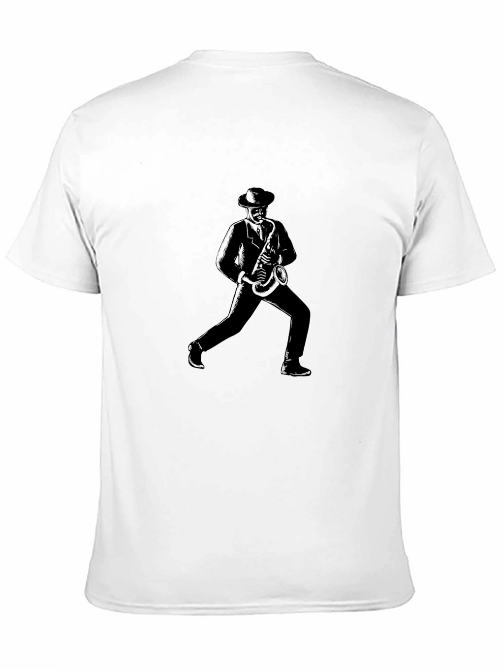 Cool Saxophone Player Graphic Tee - Black