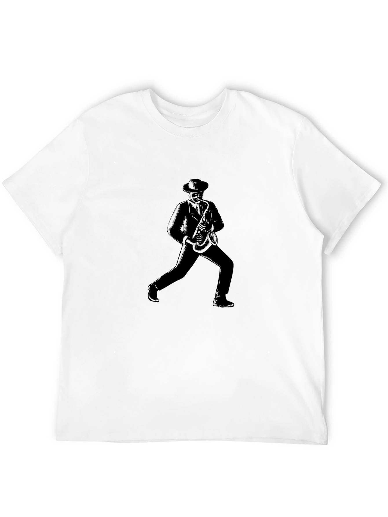 Cool Saxophone Player Graphic Tee - Black
