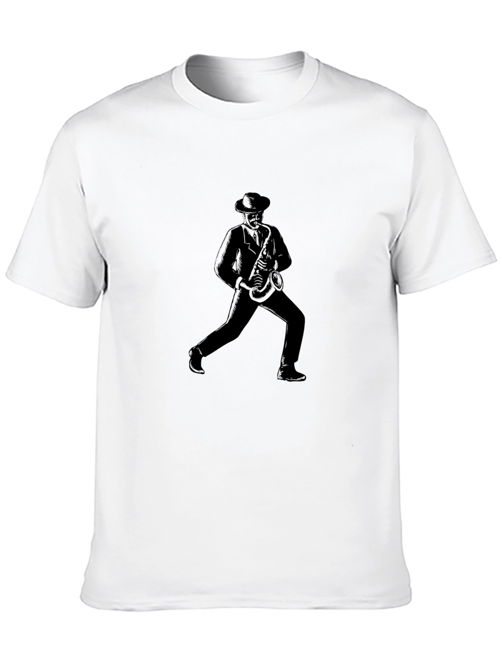 Cool Saxophone Player Graphic Tee - Black