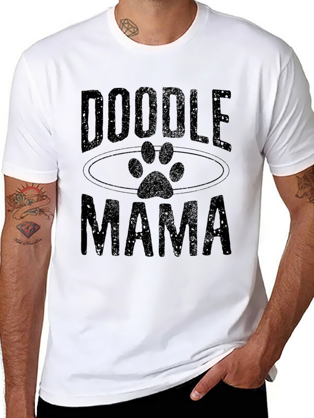 Doodle Mama Black Graphic T-Shirt