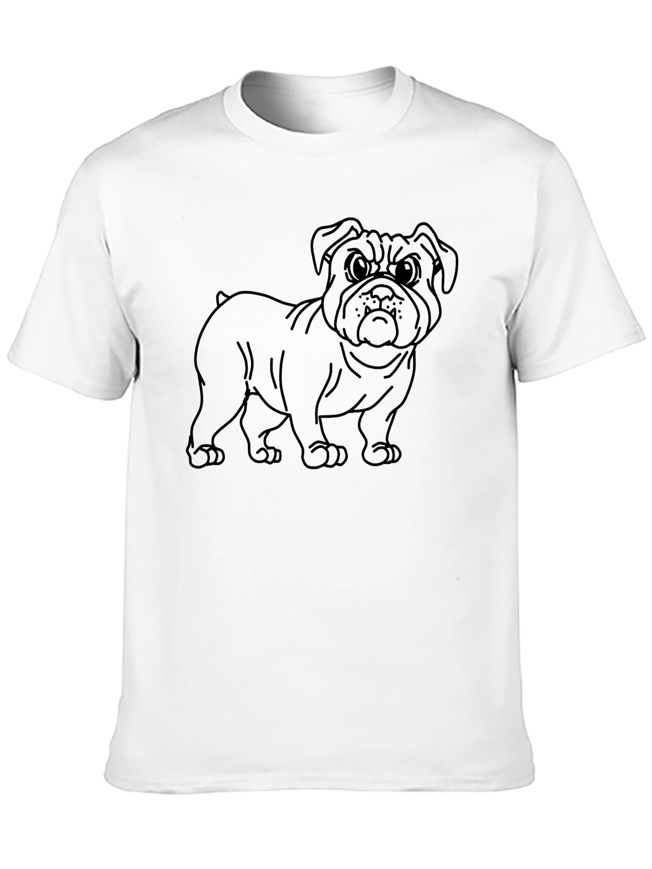 Bulldog Graphic Tee - Mens Black Crew Neck Shirt