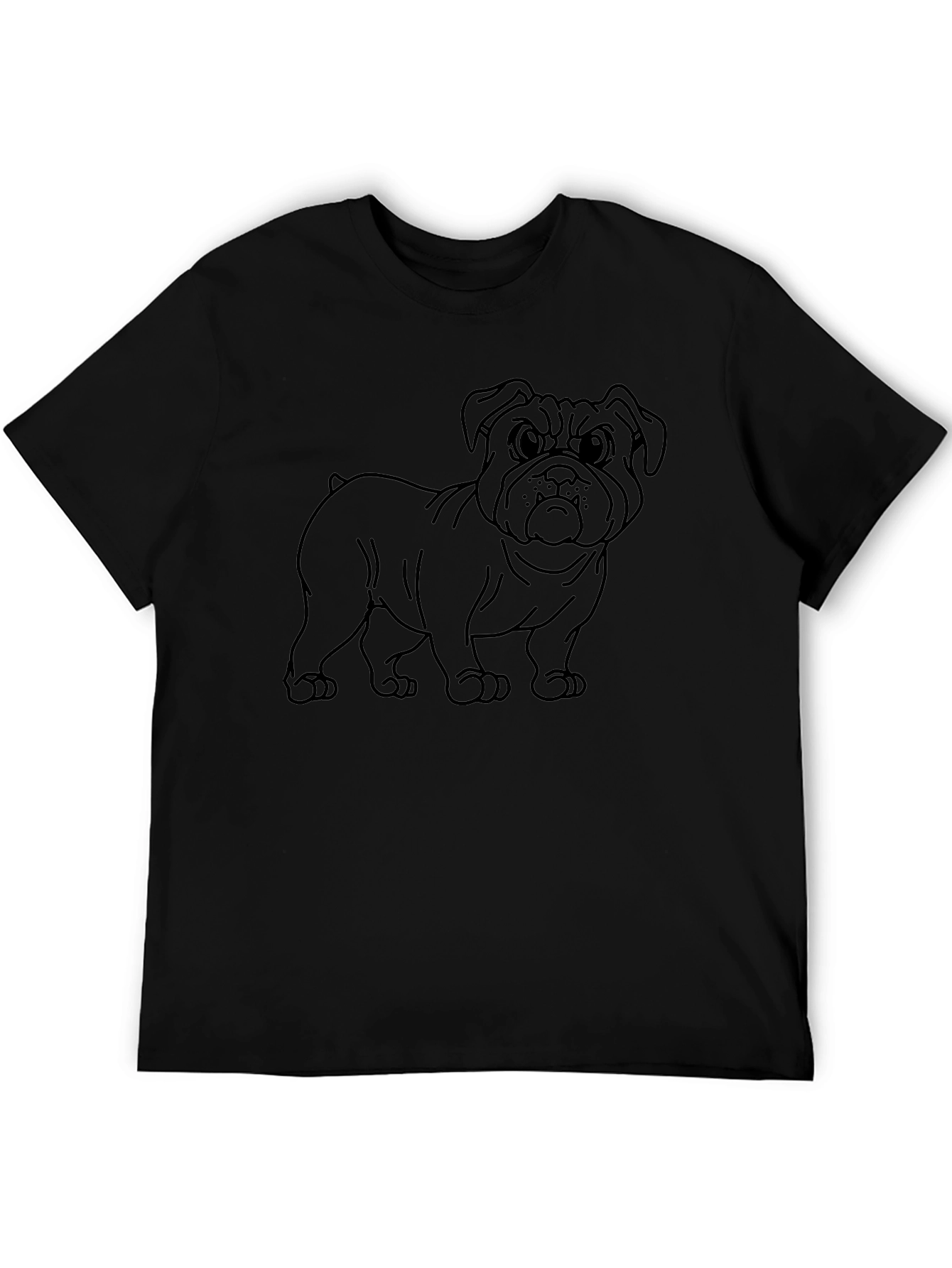 Bulldog Graphic Tee - Mens Black Crew Neck Shirt