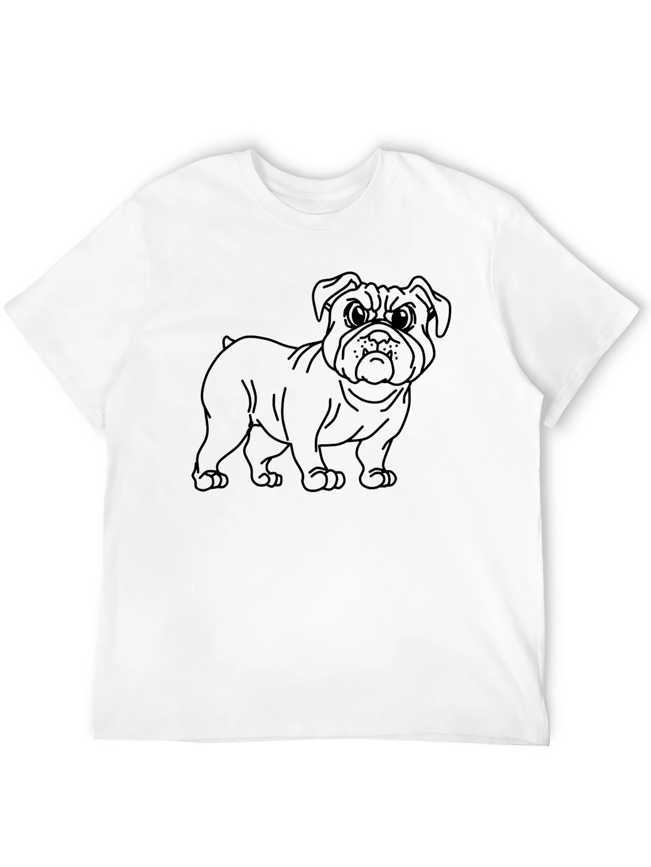 Bulldog Graphic Tee - Mens Black Crew Neck Shirt