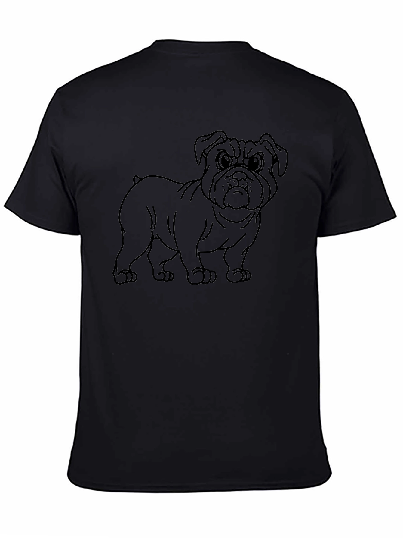 Bulldog Graphic Tee - Mens Black Crew Neck Shirt