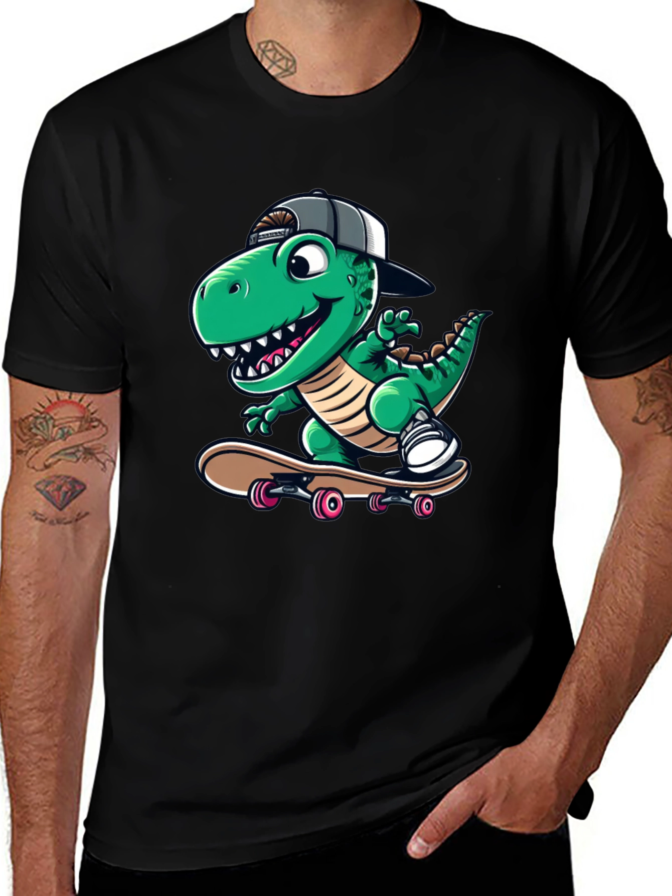 Cool Dinosaur Skateboarder T-Shirt
