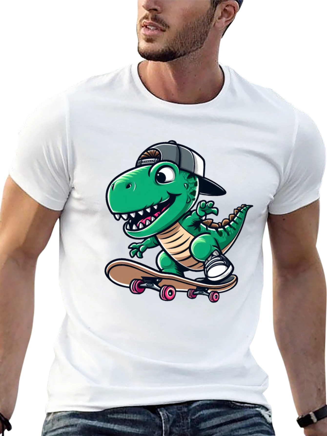 Cool Dinosaur Skateboarder T-Shirt