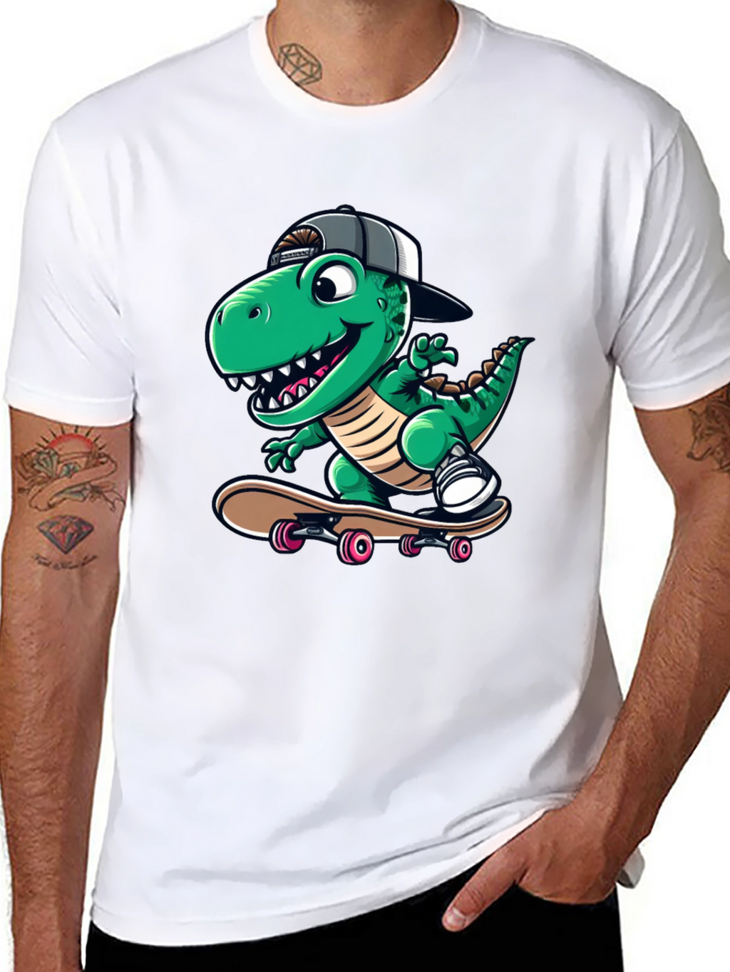 Cool Dinosaur Skateboarder T-Shirt