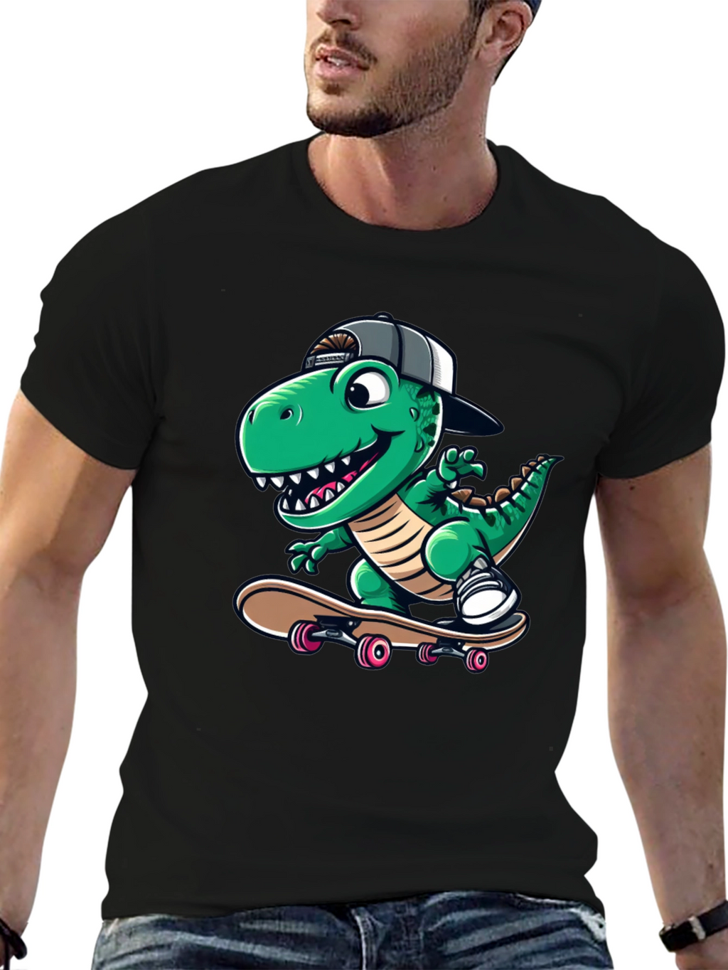 Cool Dinosaur Skateboarder T-Shirt