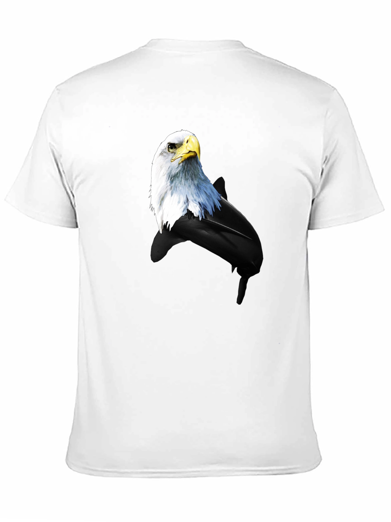 Eagle and Dolphin Graphic Tee - Black Cotton Blend
