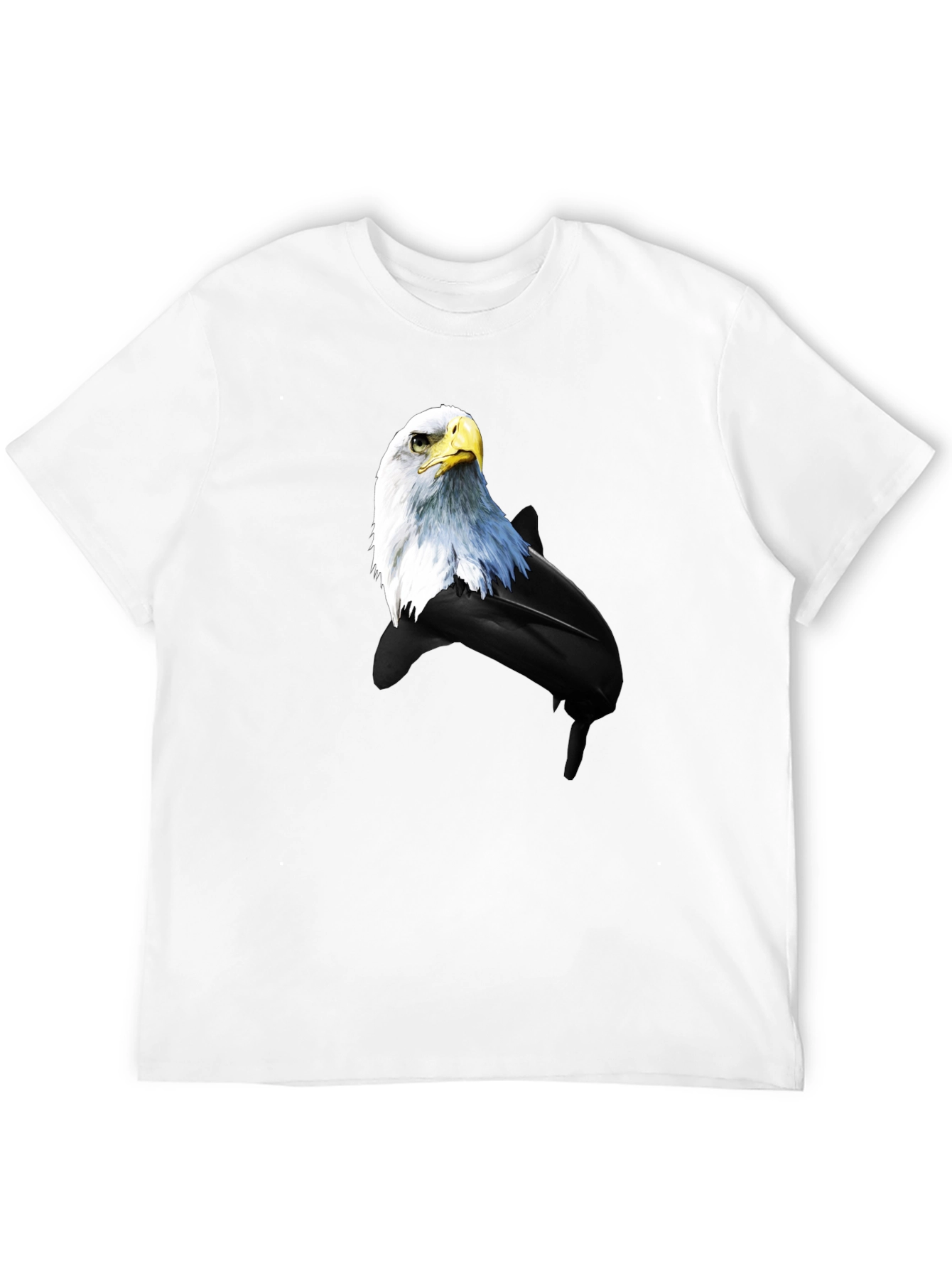 Eagle and Dolphin Graphic Tee - Black Cotton Blend