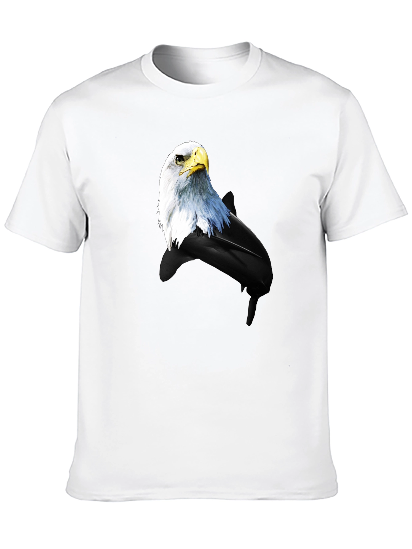 Eagle and Dolphin Graphic Tee - Black Cotton Blend