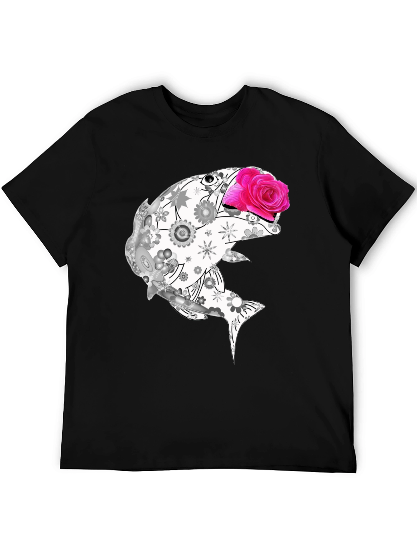 Floral Fish Graphic Tee - Stylish Casual Wear