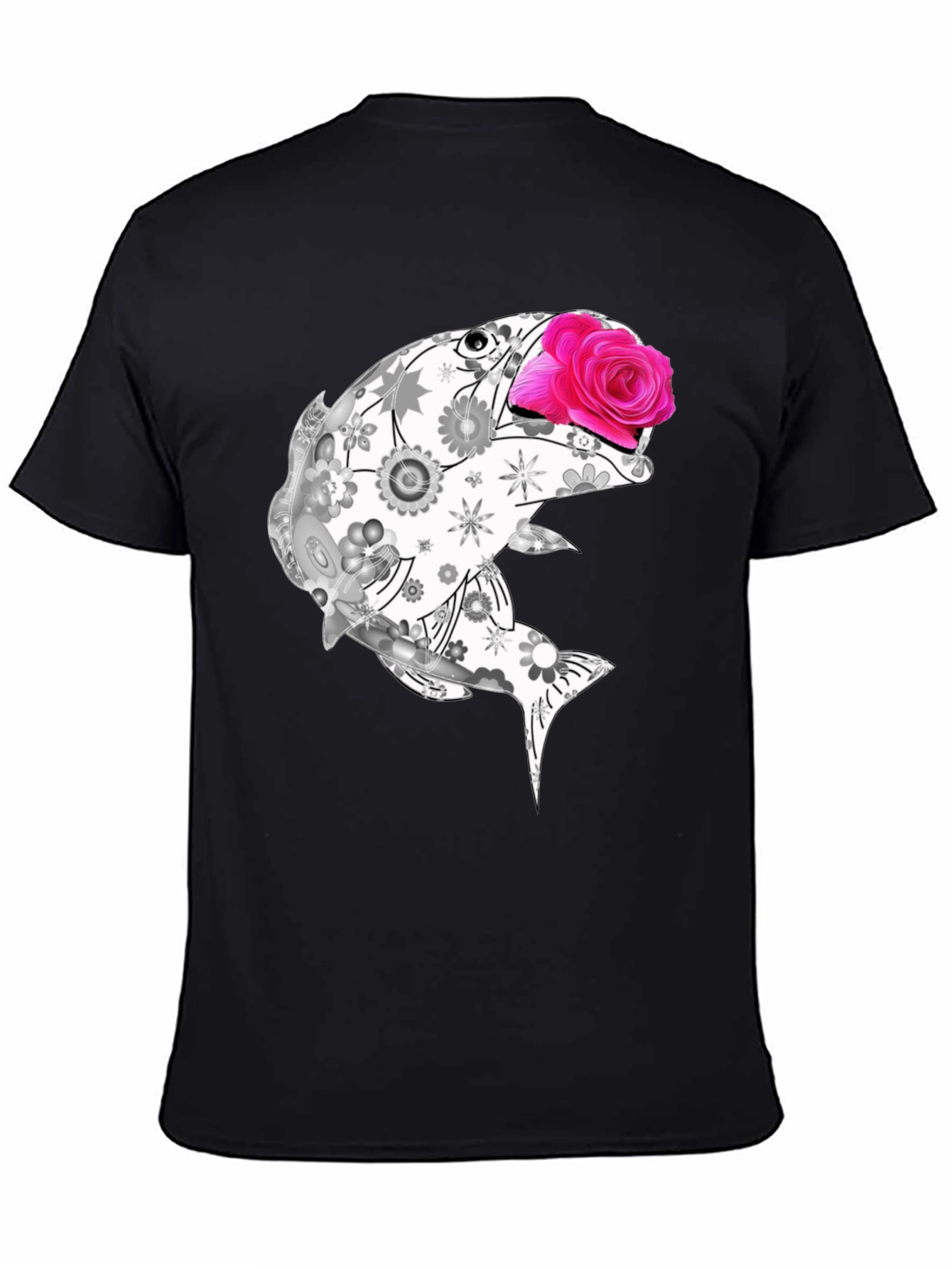 Floral Fish Graphic Tee - Stylish Casual Wear