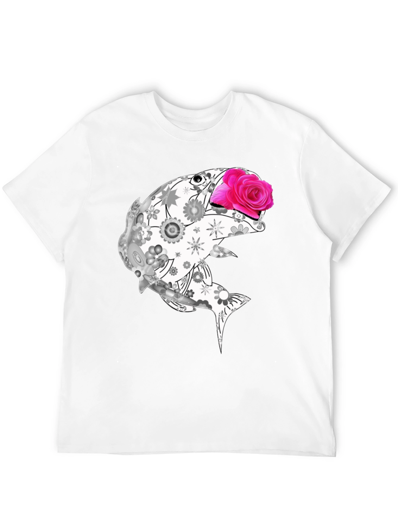 Floral Fish Graphic Tee - Stylish Casual Wear