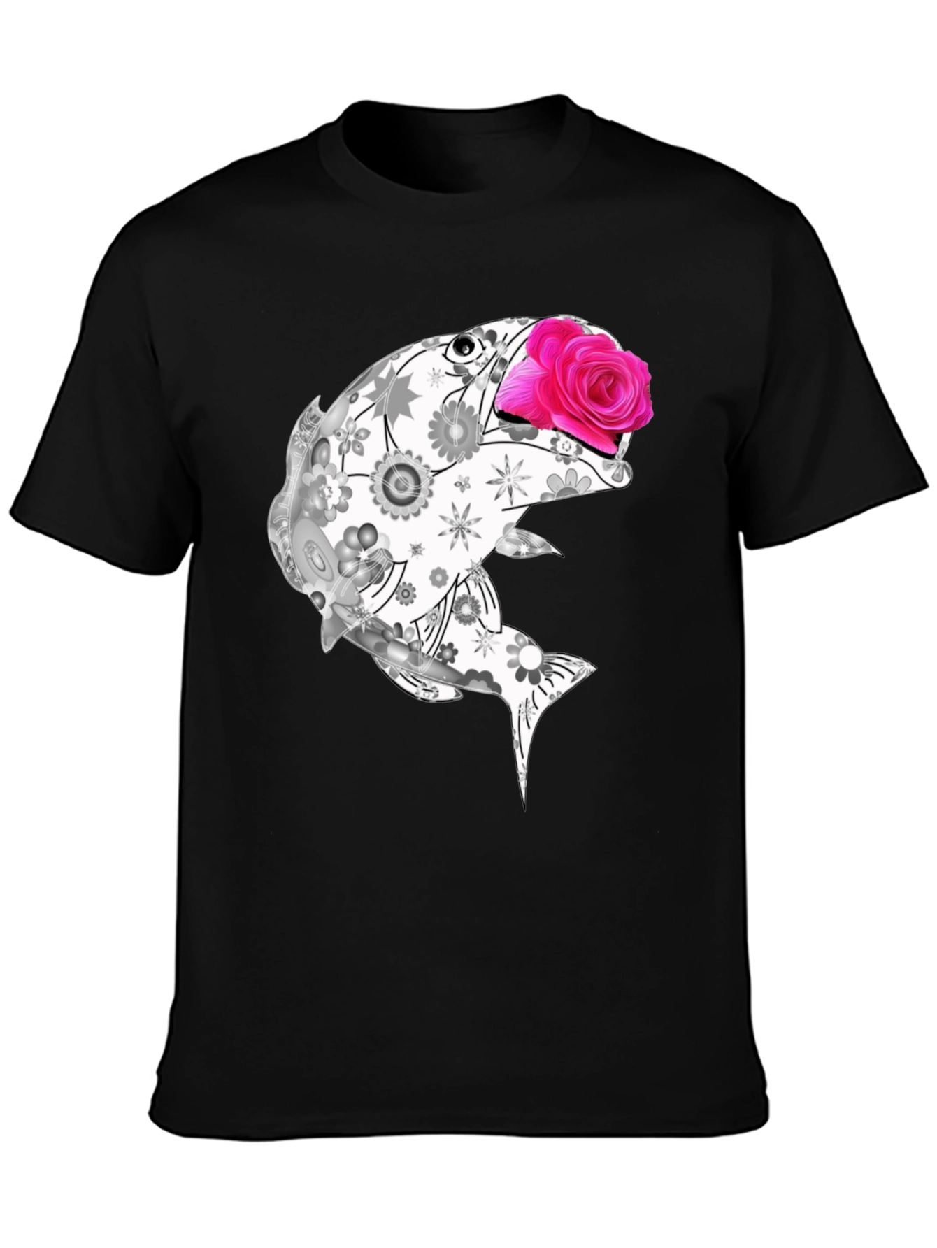 Floral Fish Graphic Tee - Stylish Casual Wear