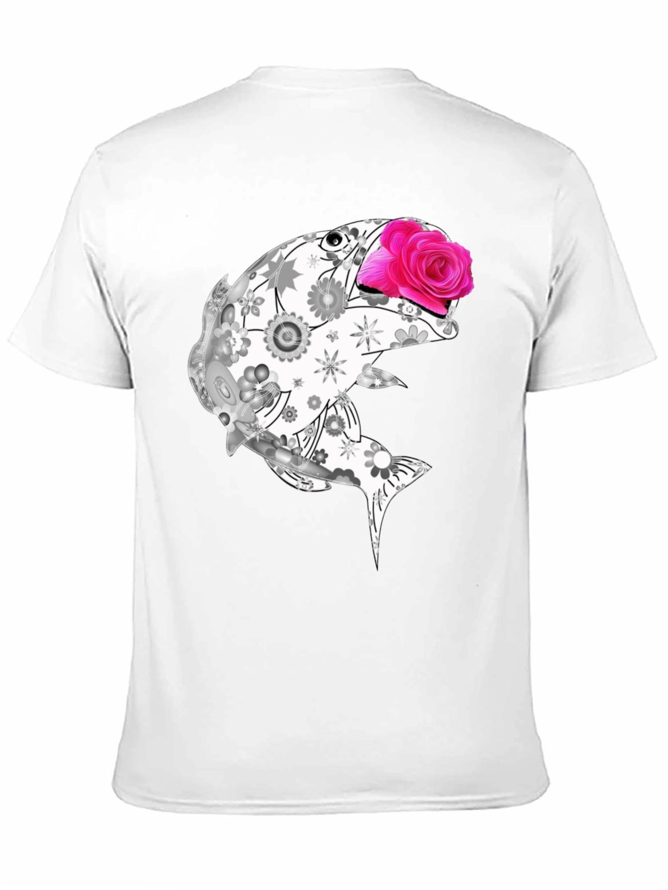 Floral Fish Graphic Tee - Stylish Casual Wear
