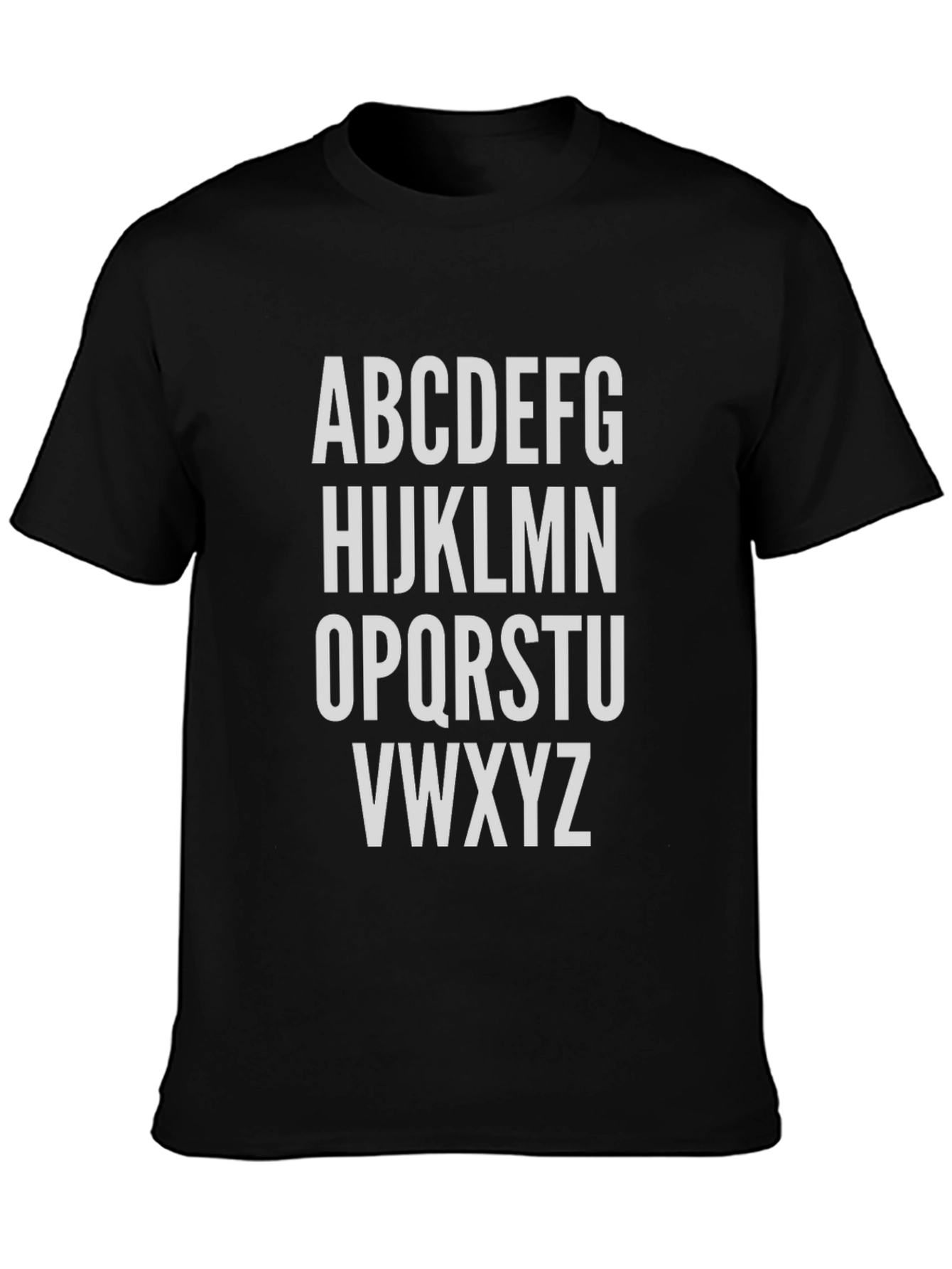 Alphabet Tee: Classic Black Cotton Blend Shirt