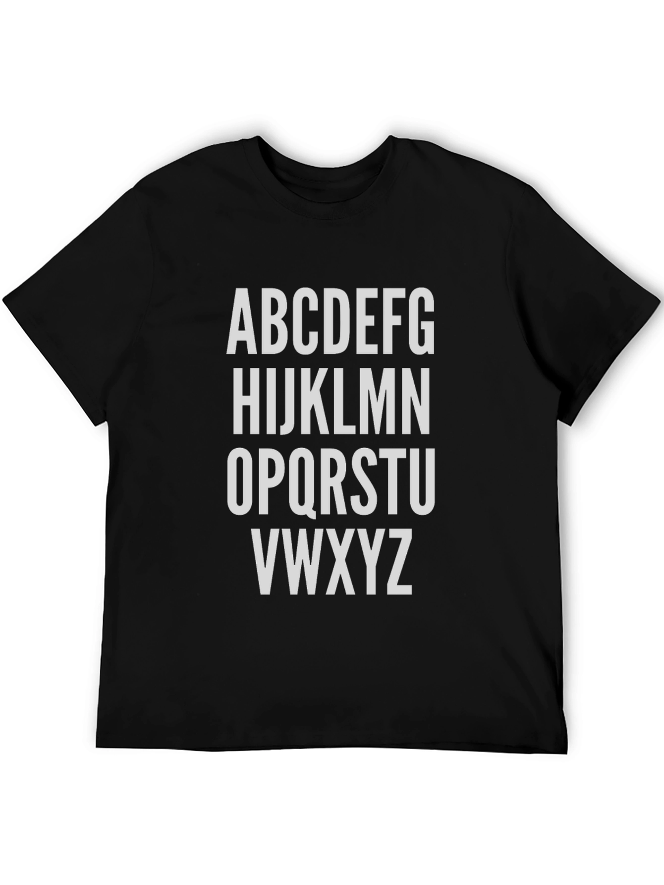 Alphabet Tee: Classic Black Cotton Blend Shirt