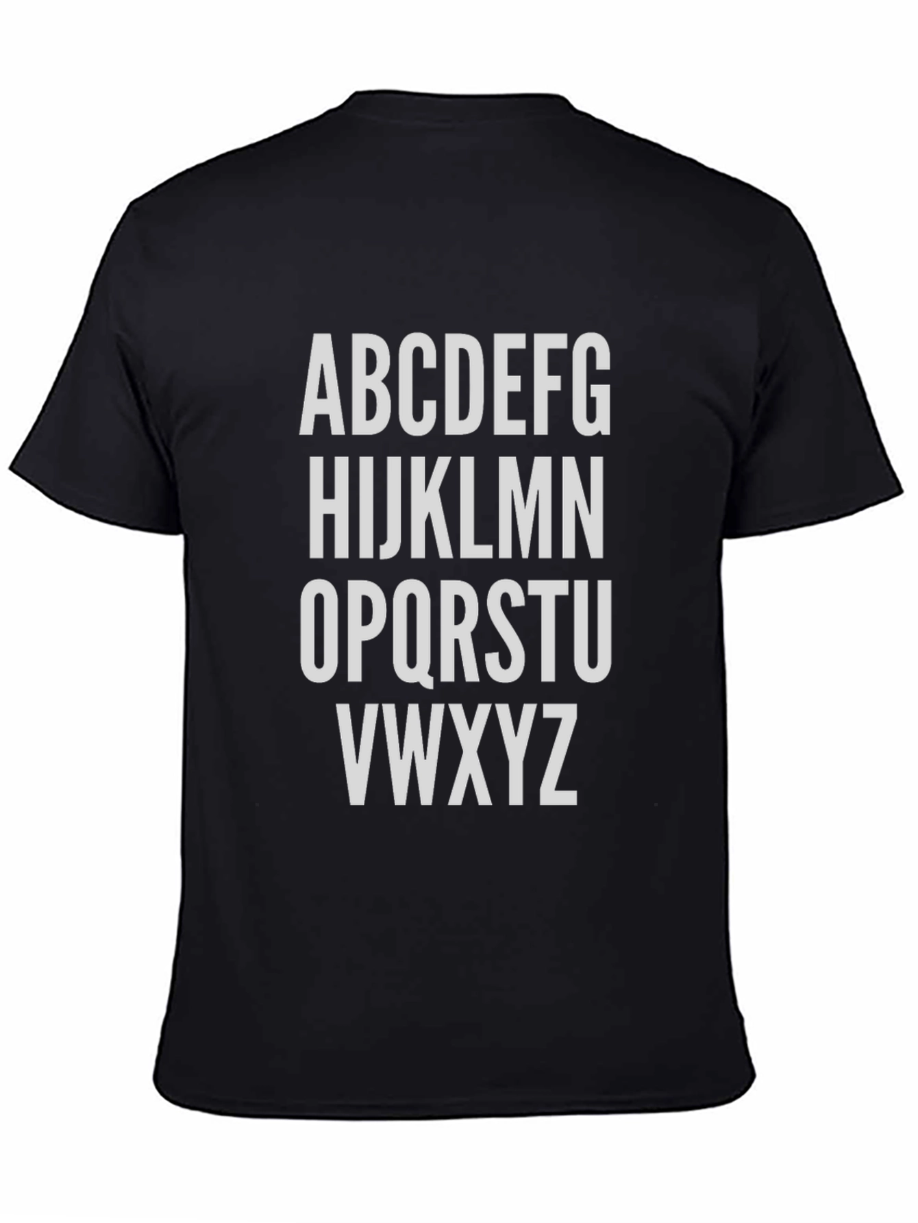 Alphabet Tee: Classic Black Cotton Blend Shirt