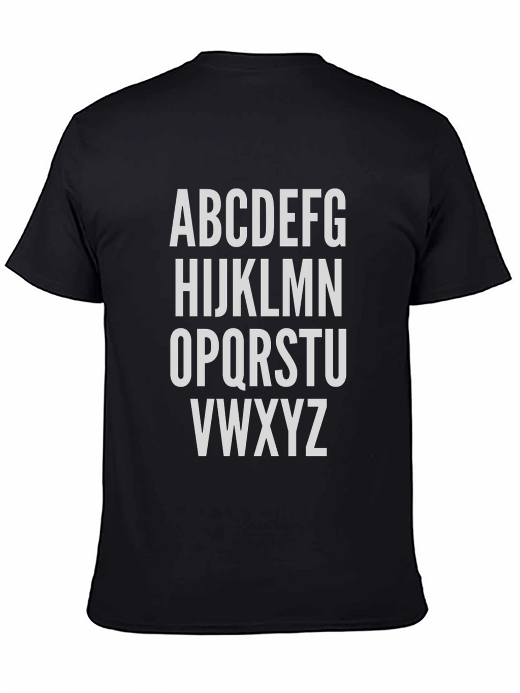 Alphabet Tee: Classic Black Cotton Blend Shirt