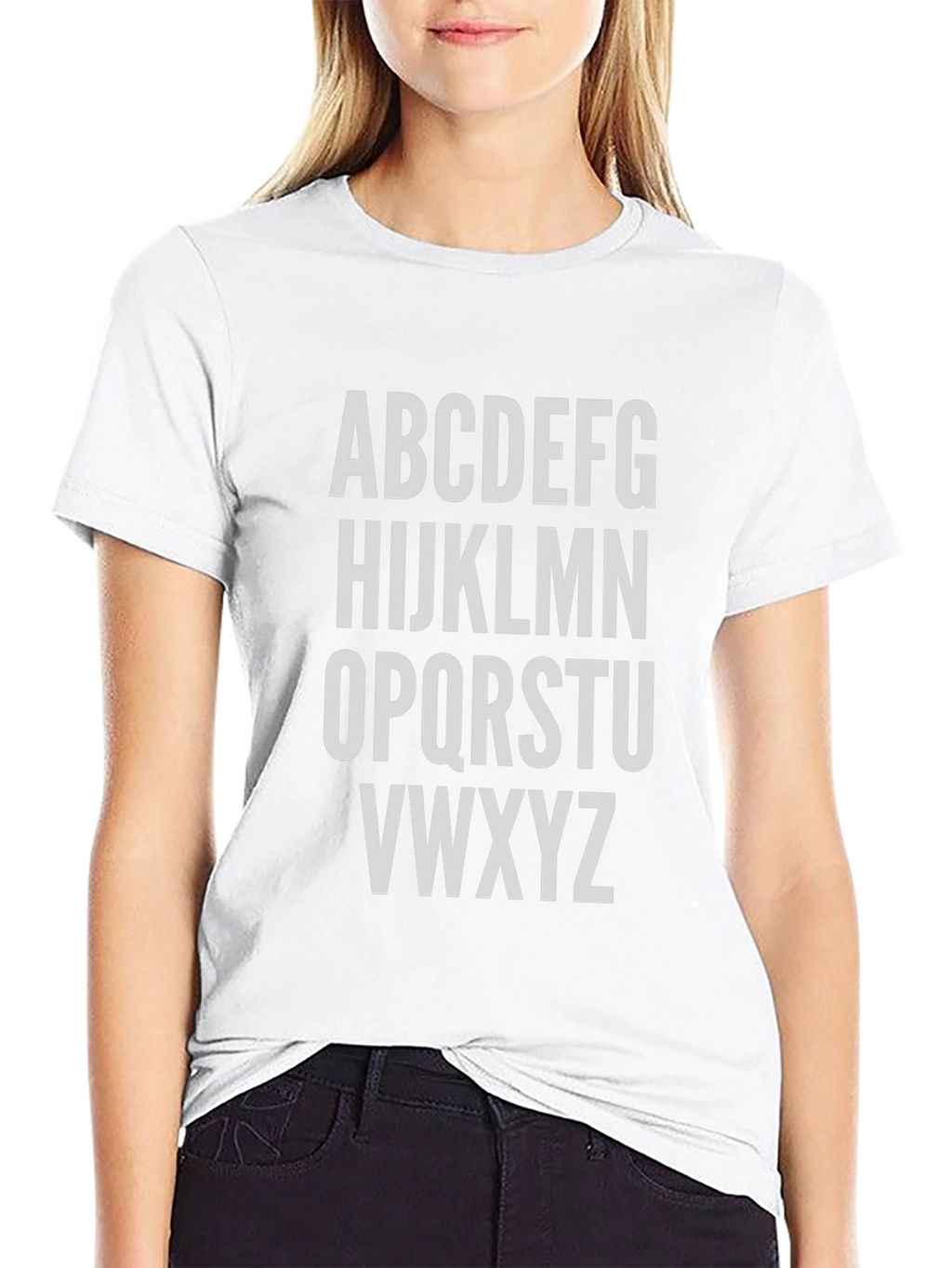 Alphabet Tee: Classic Black Cotton Blend Shirt