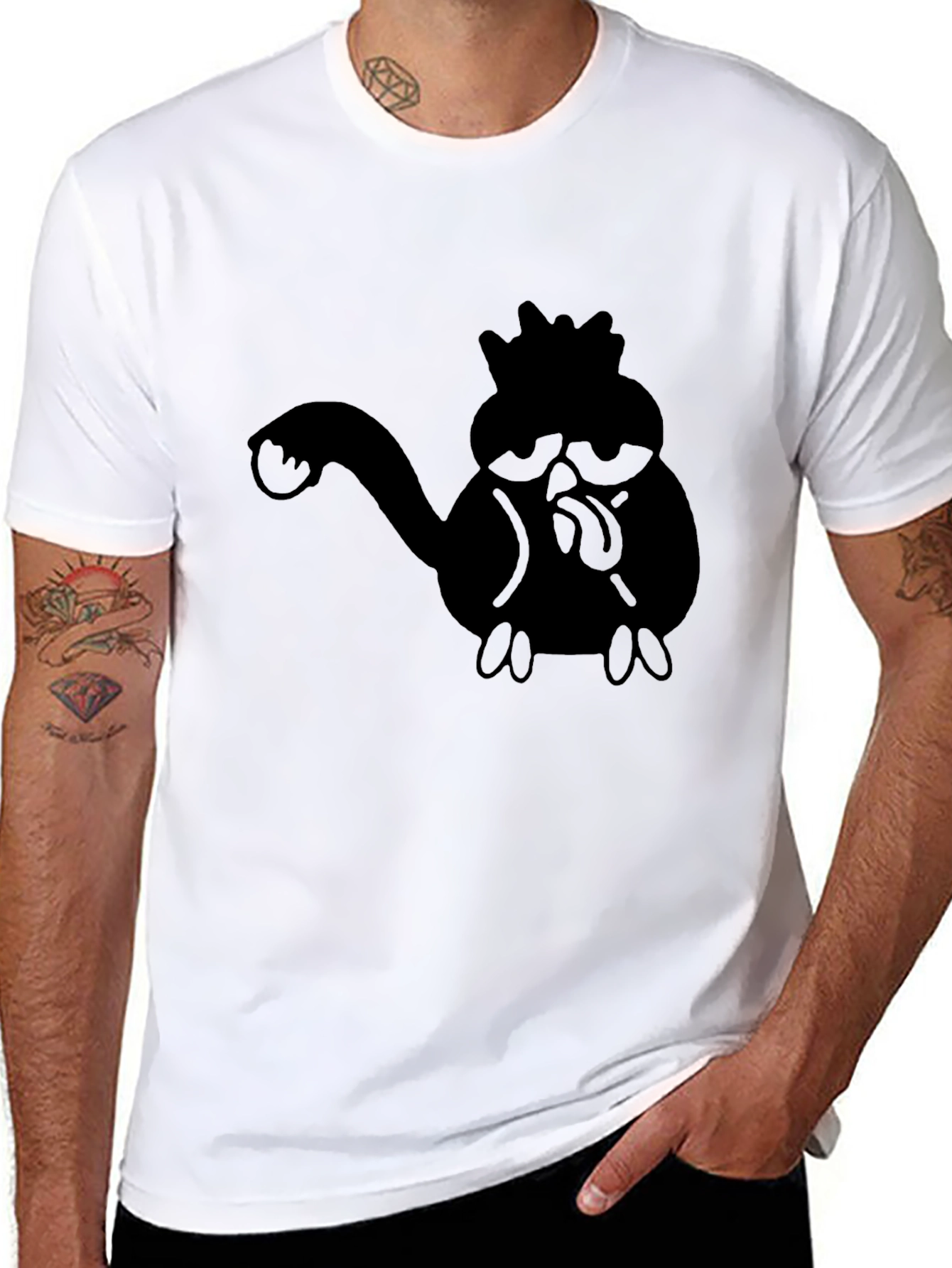 Black Graphic Tee - Funny Character