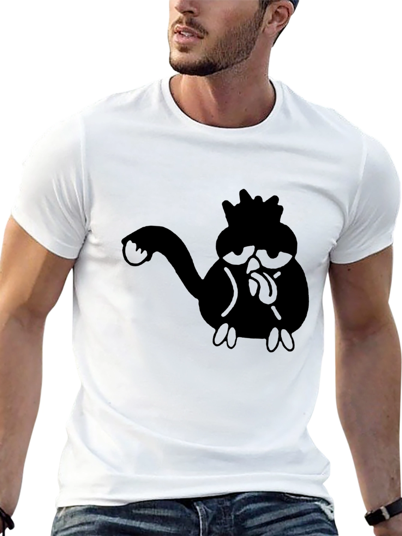 Black Graphic Tee - Funny Character