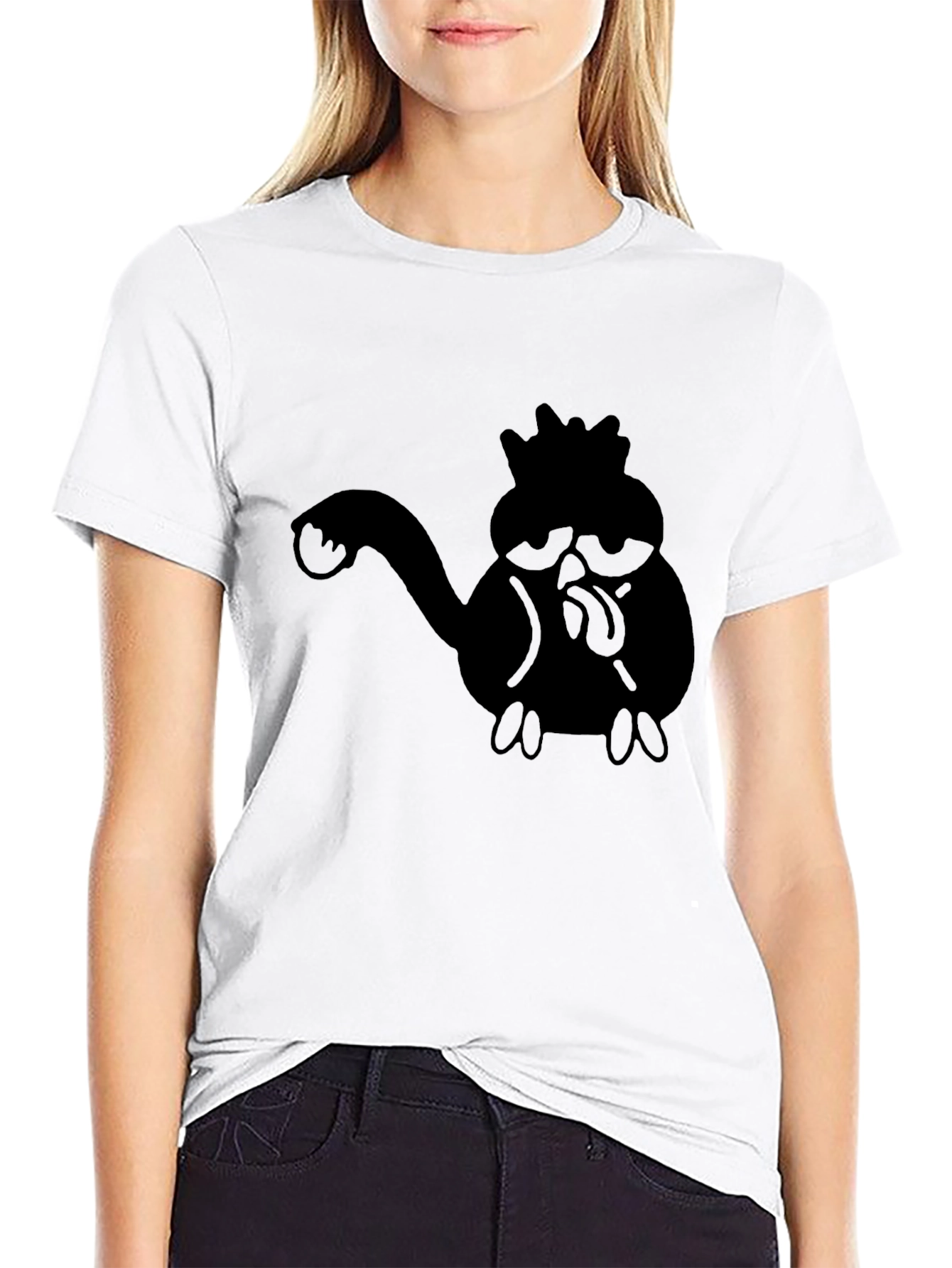 Black Graphic Tee - Funny Character