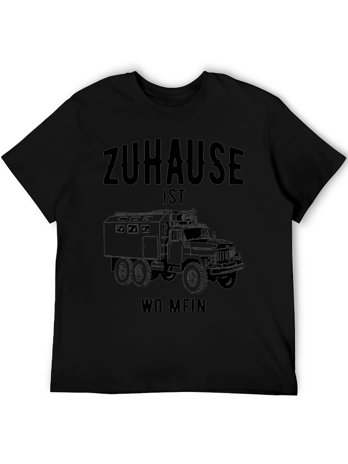 Zuhause Truck Graphic Tee - Black Crew Neck