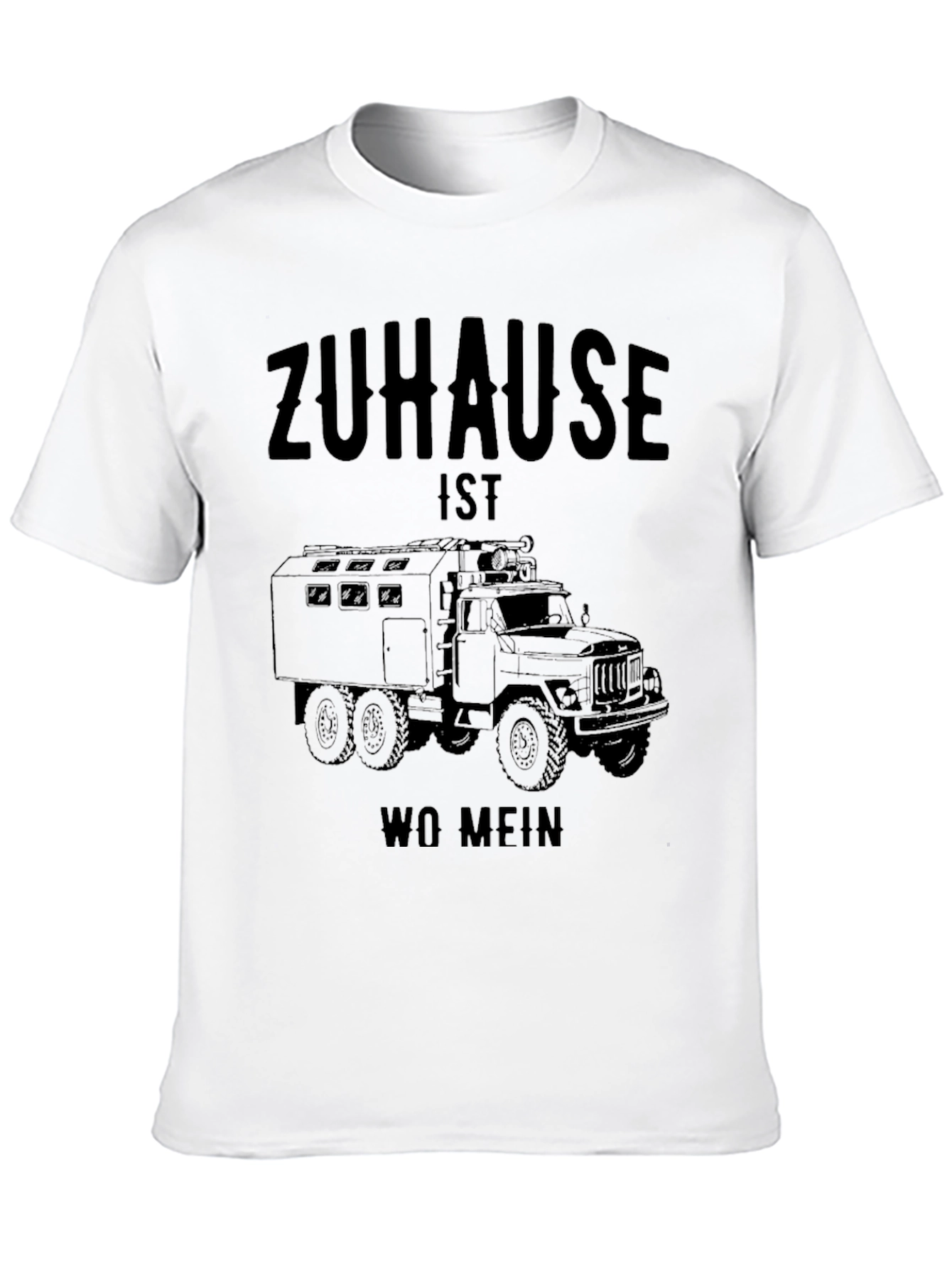 Zuhause Truck Graphic Tee - Black Crew Neck