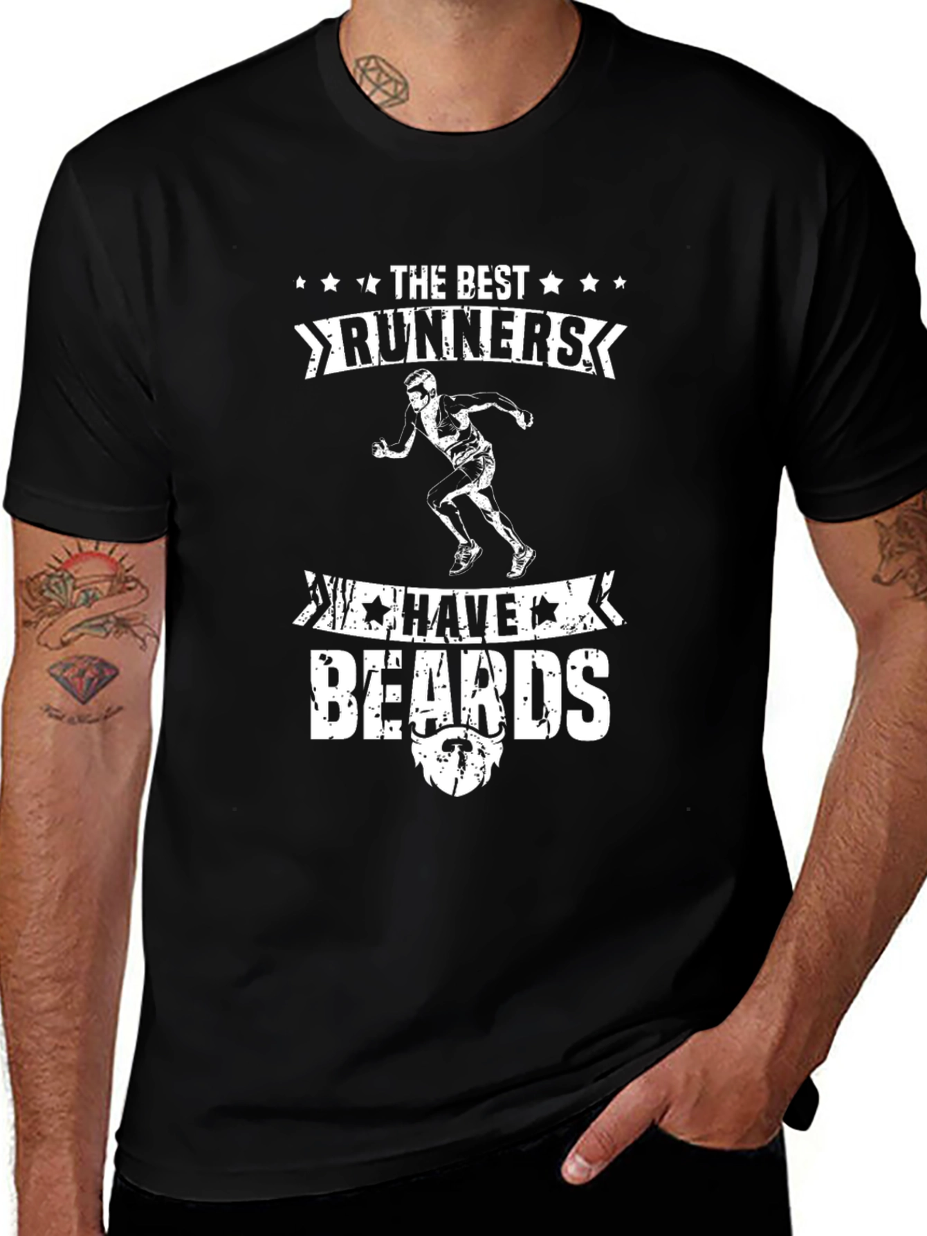 Best Runners Have Beards Black T-Shirt