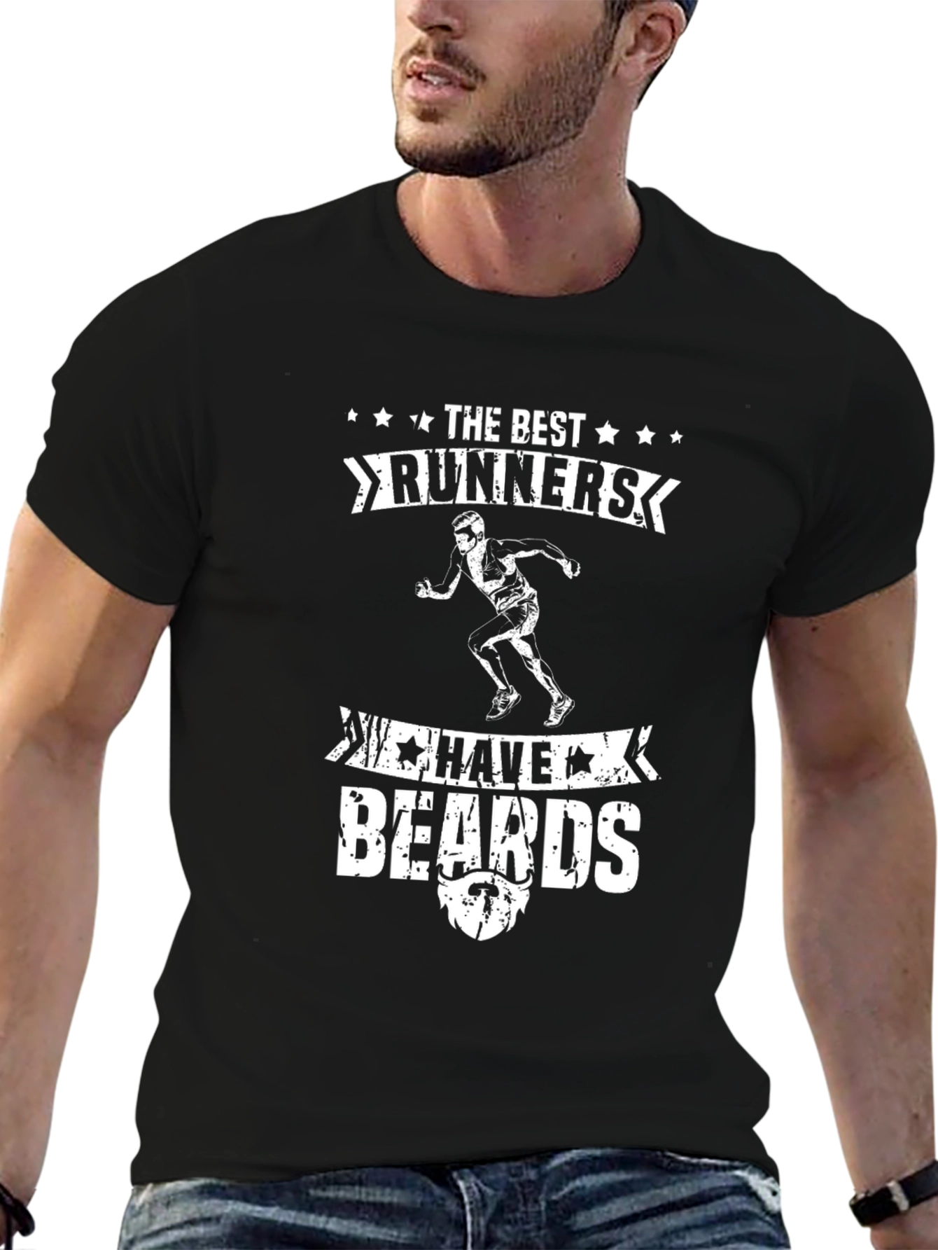 Best Runners Have Beards Black T-Shirt