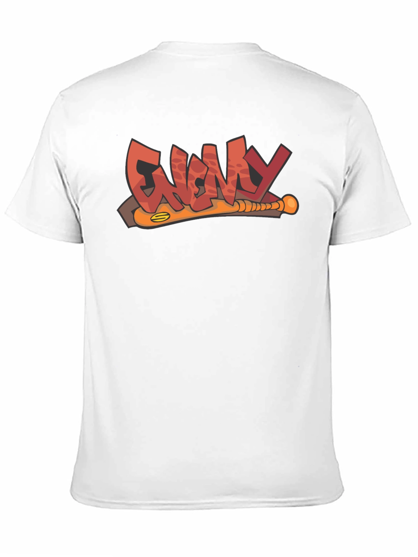 Enemy T-Shirt Black Graphic Novelty Baseball Bat Tee