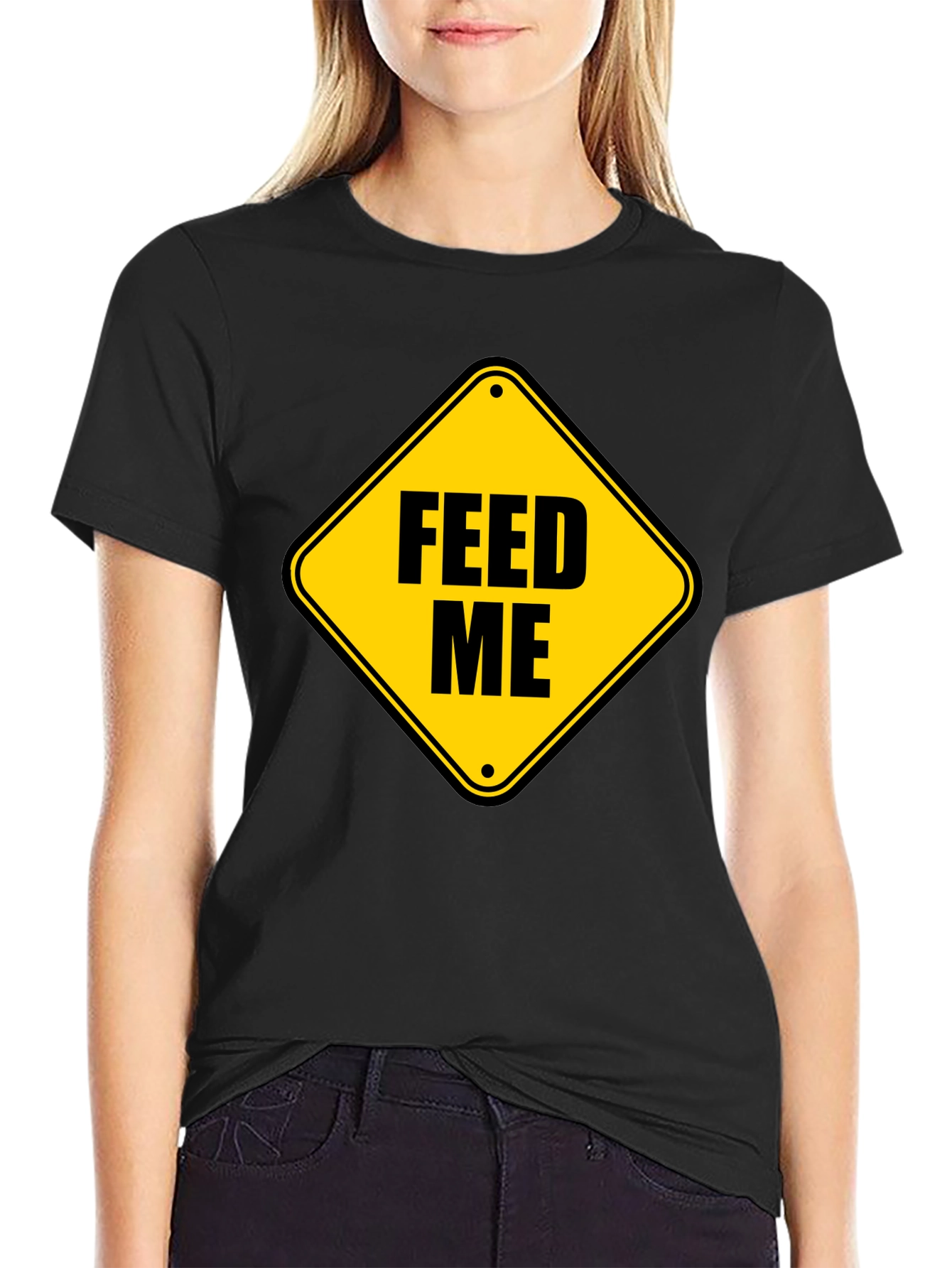 Feed Me Graphic Tee - Funny Hunger Sign T-Shirt