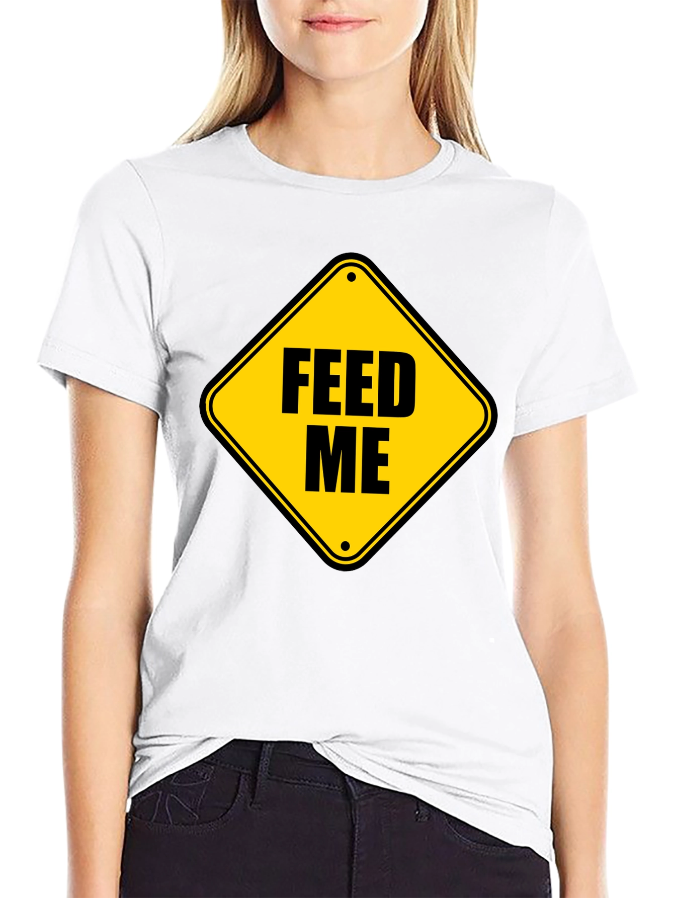 Feed Me Graphic Tee - Funny Hunger Sign T-Shirt