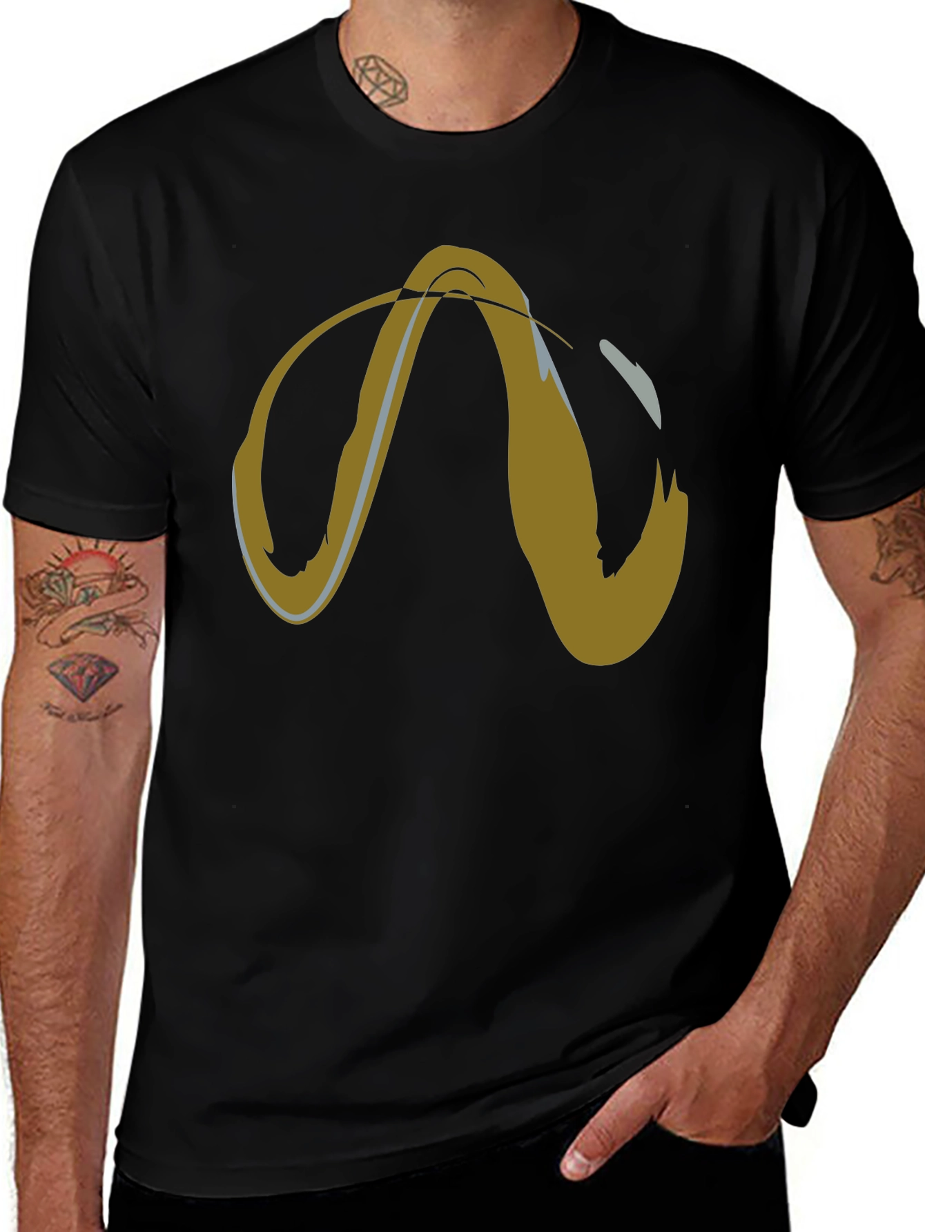 Abstract Graphic Tee - Mens Short Sleeve Black T-Shirt