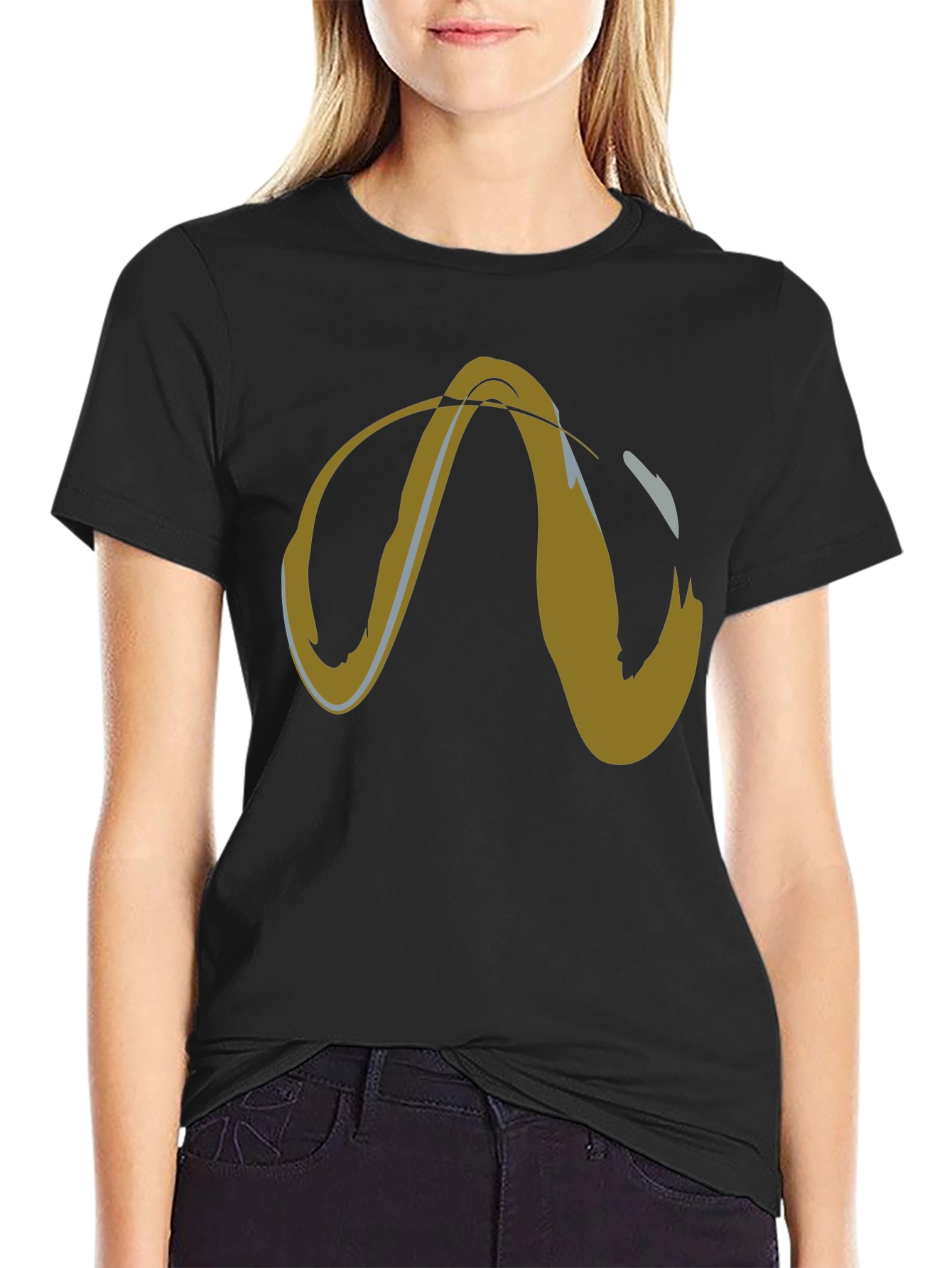 Abstract Graphic Tee - Mens Short Sleeve Black T-Shirt