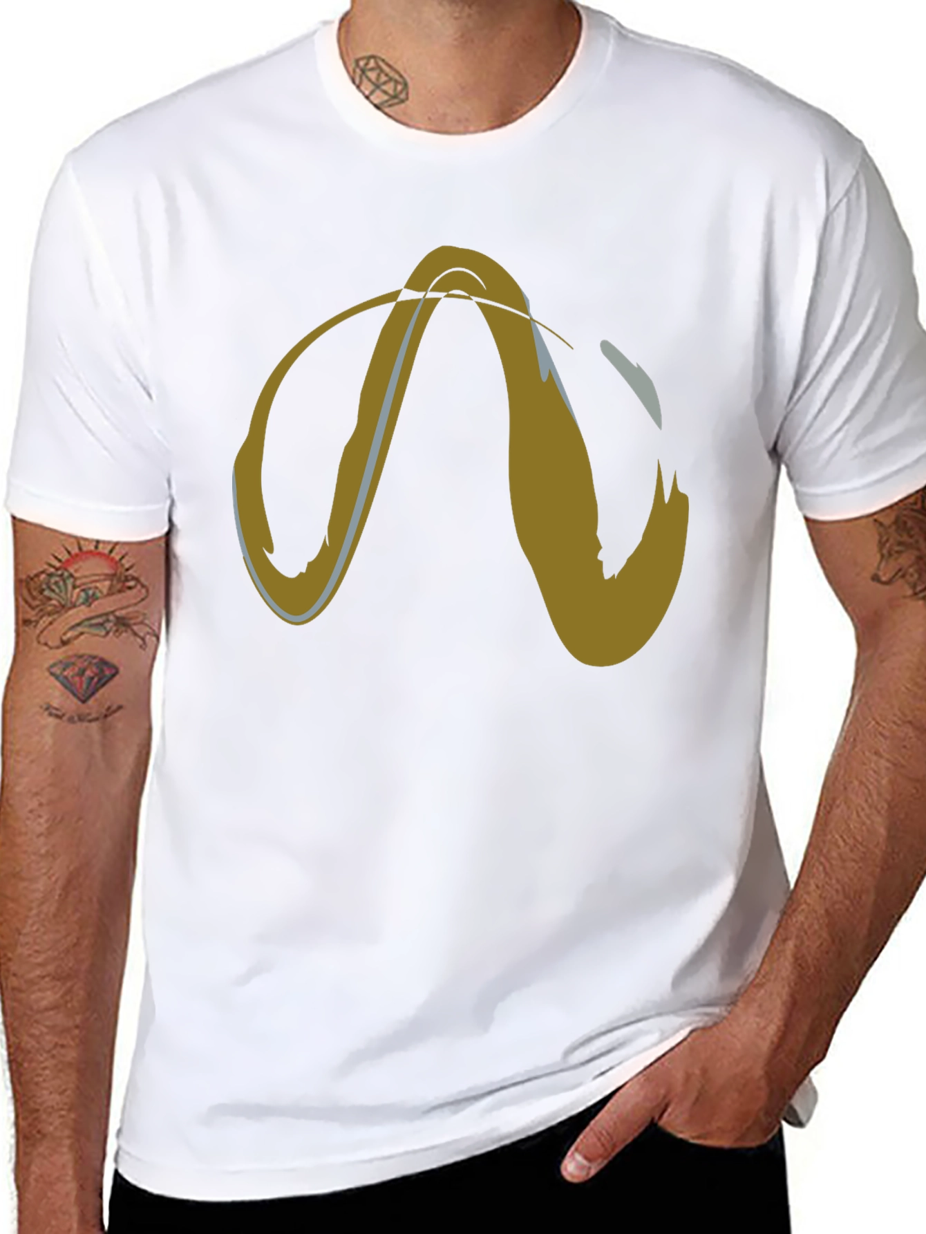 Abstract Graphic Tee - Mens Short Sleeve Black T-Shirt