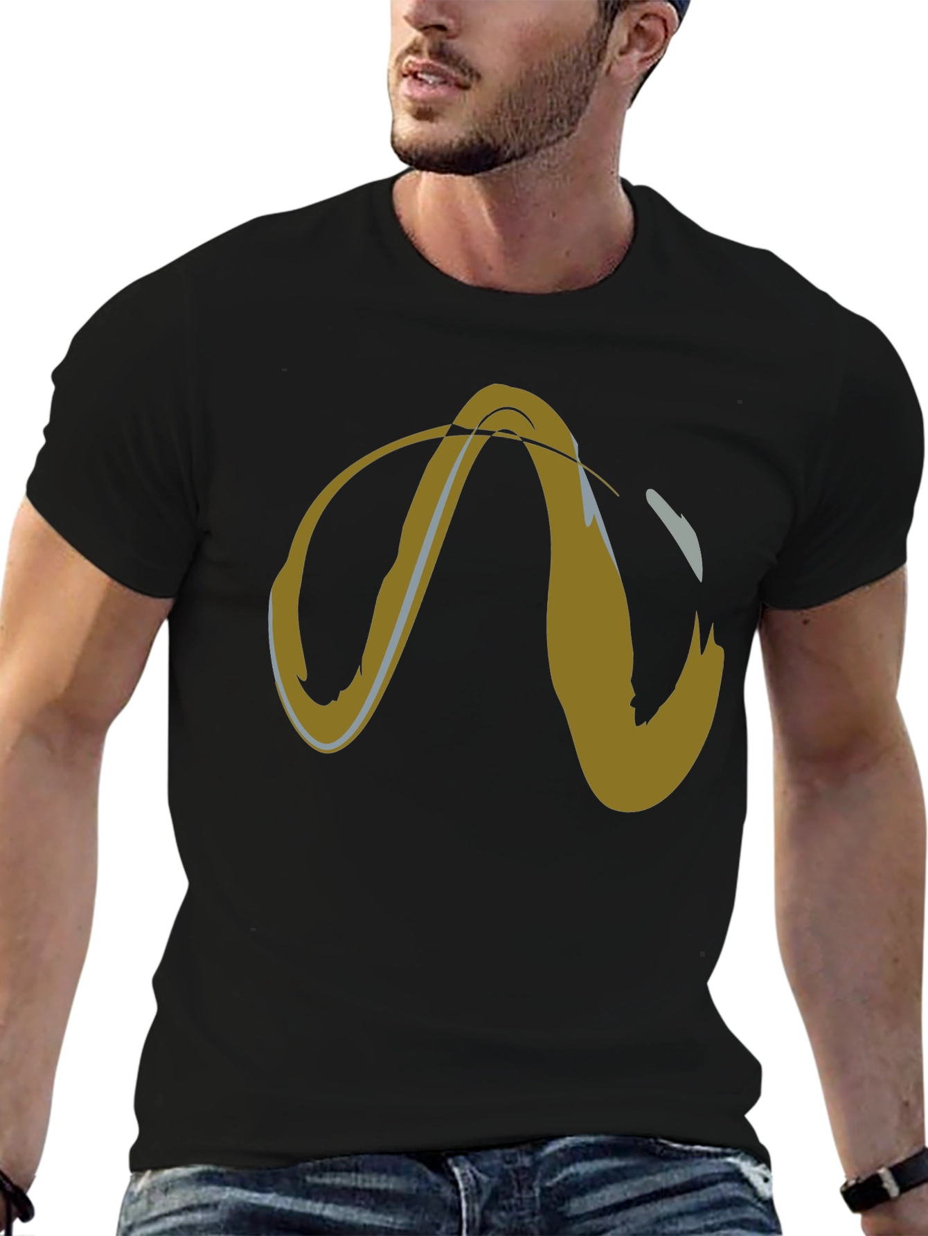 Abstract Graphic Tee - Mens Short Sleeve Black T-Shirt