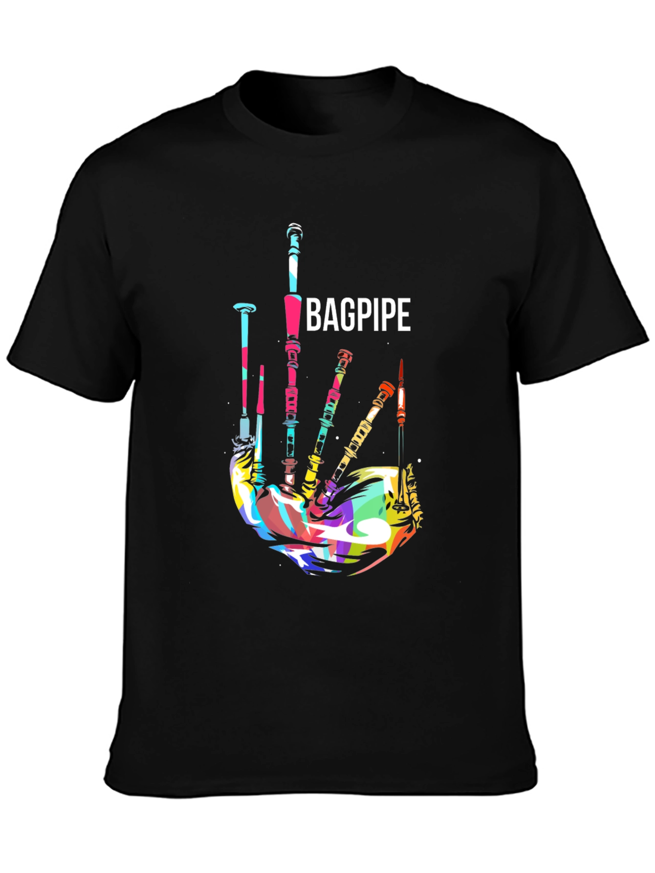 Bagpipe Graphic T-Shirt - Colorful Music Tee