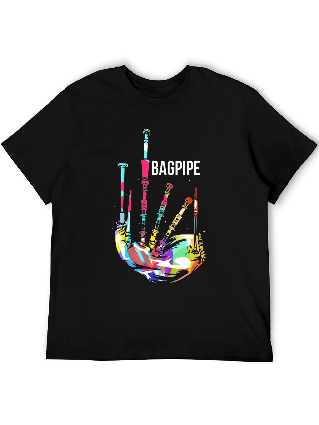 Bagpipe Graphic T-Shirt - Colorful Music Tee