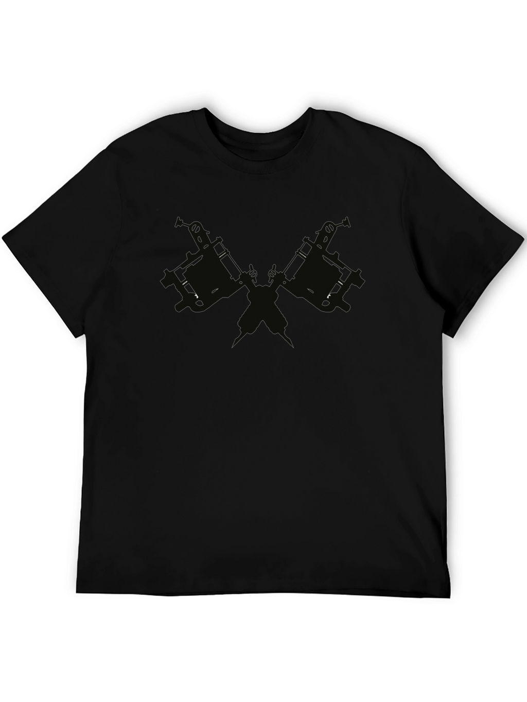 Crossed Tattoo Guns Black Graphic Tee