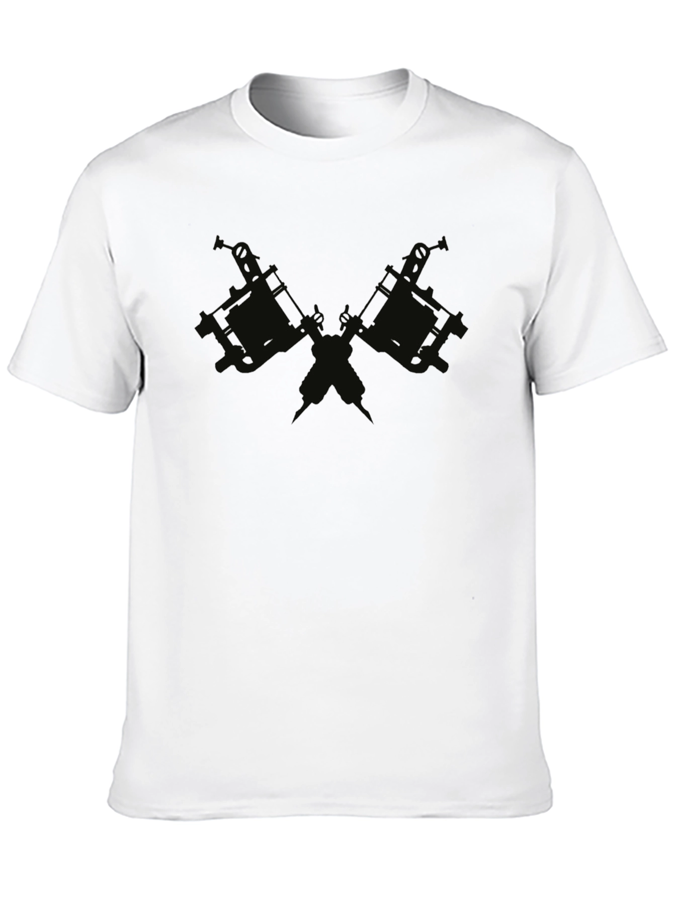 Crossed Tattoo Guns Black Graphic Tee
