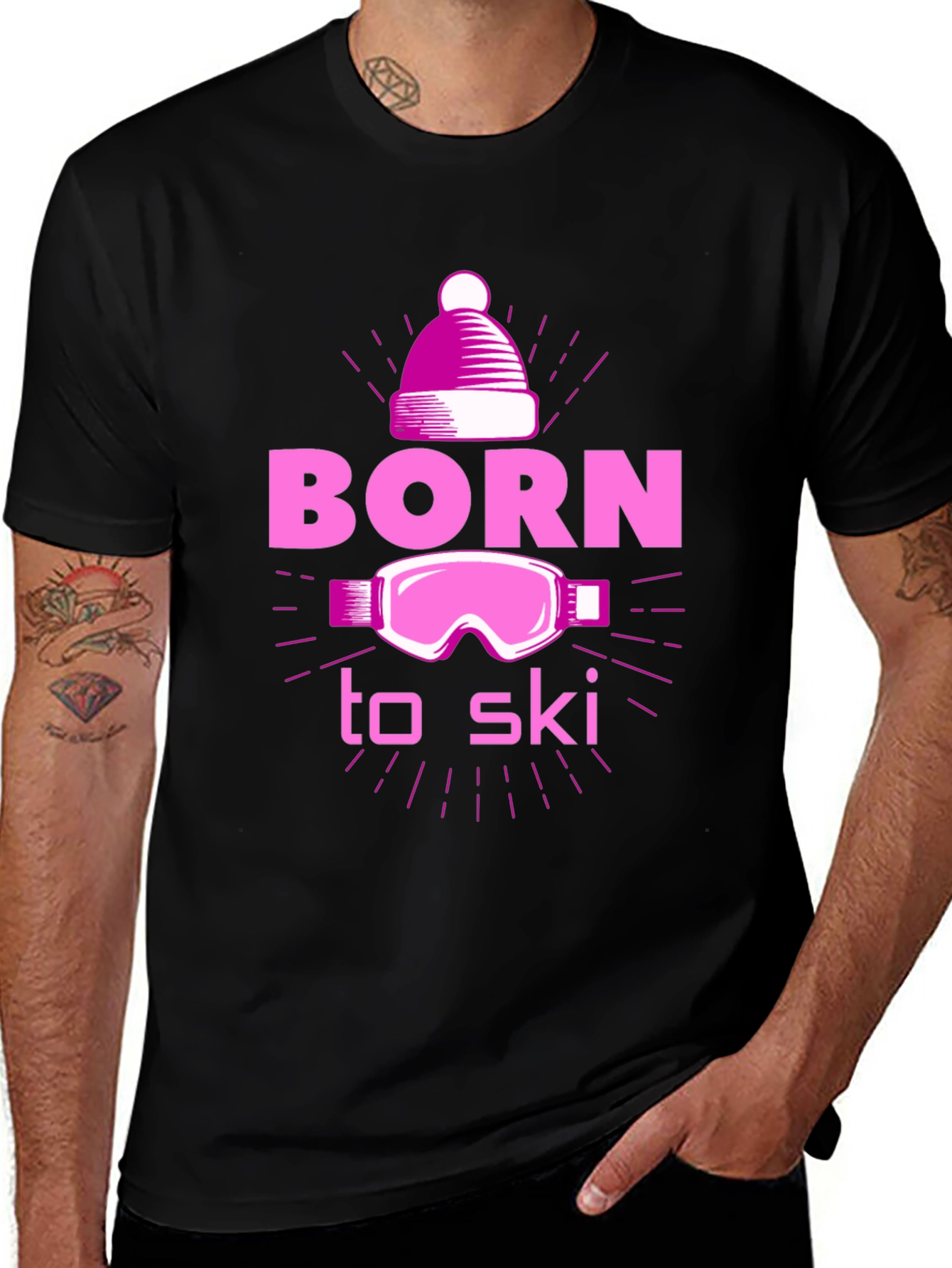 Born to Ski Graphic Tee - Winter Sports T-Shirt